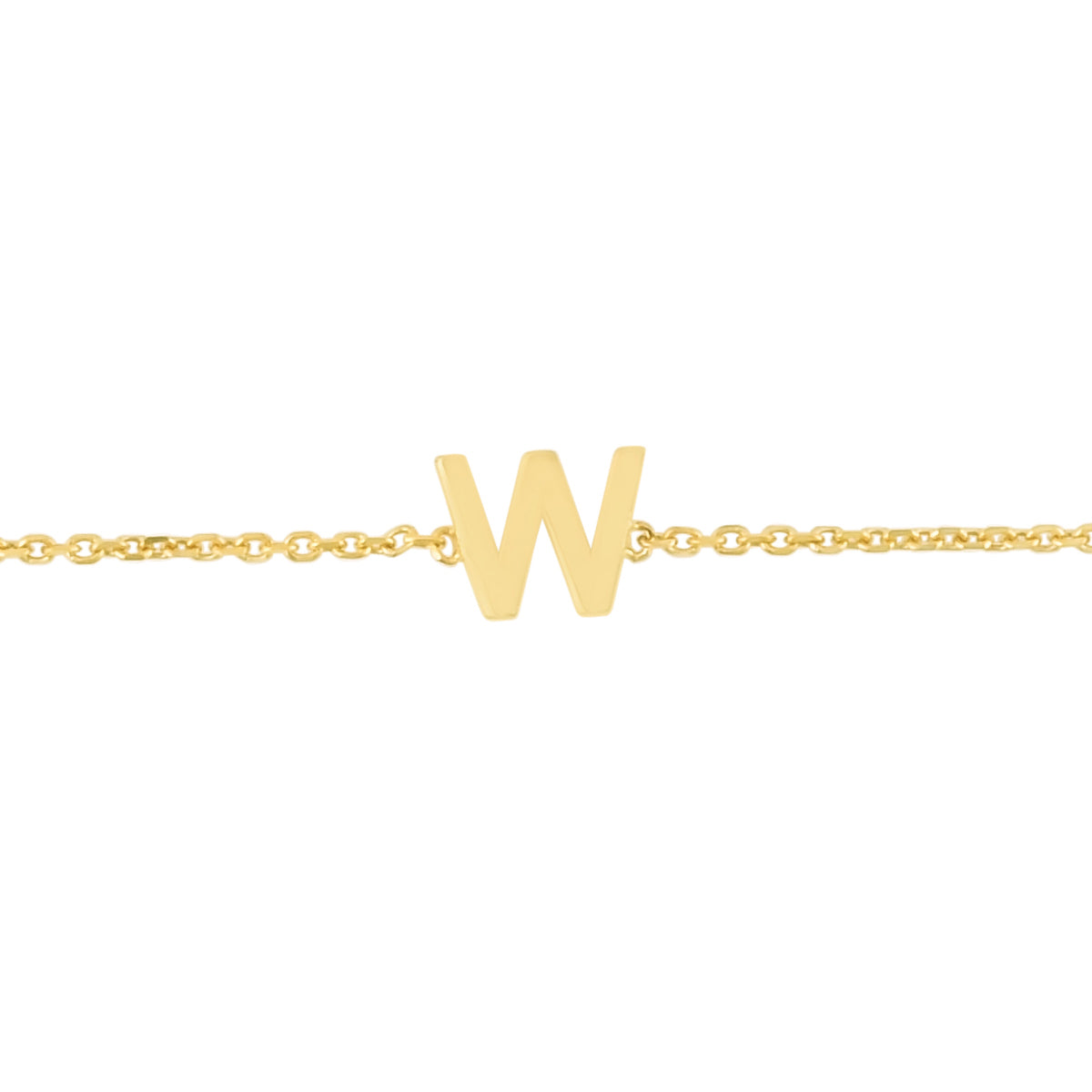 14K Gold Dainty Mini Initial Bracelet: 7" Adjustable at 6.5"