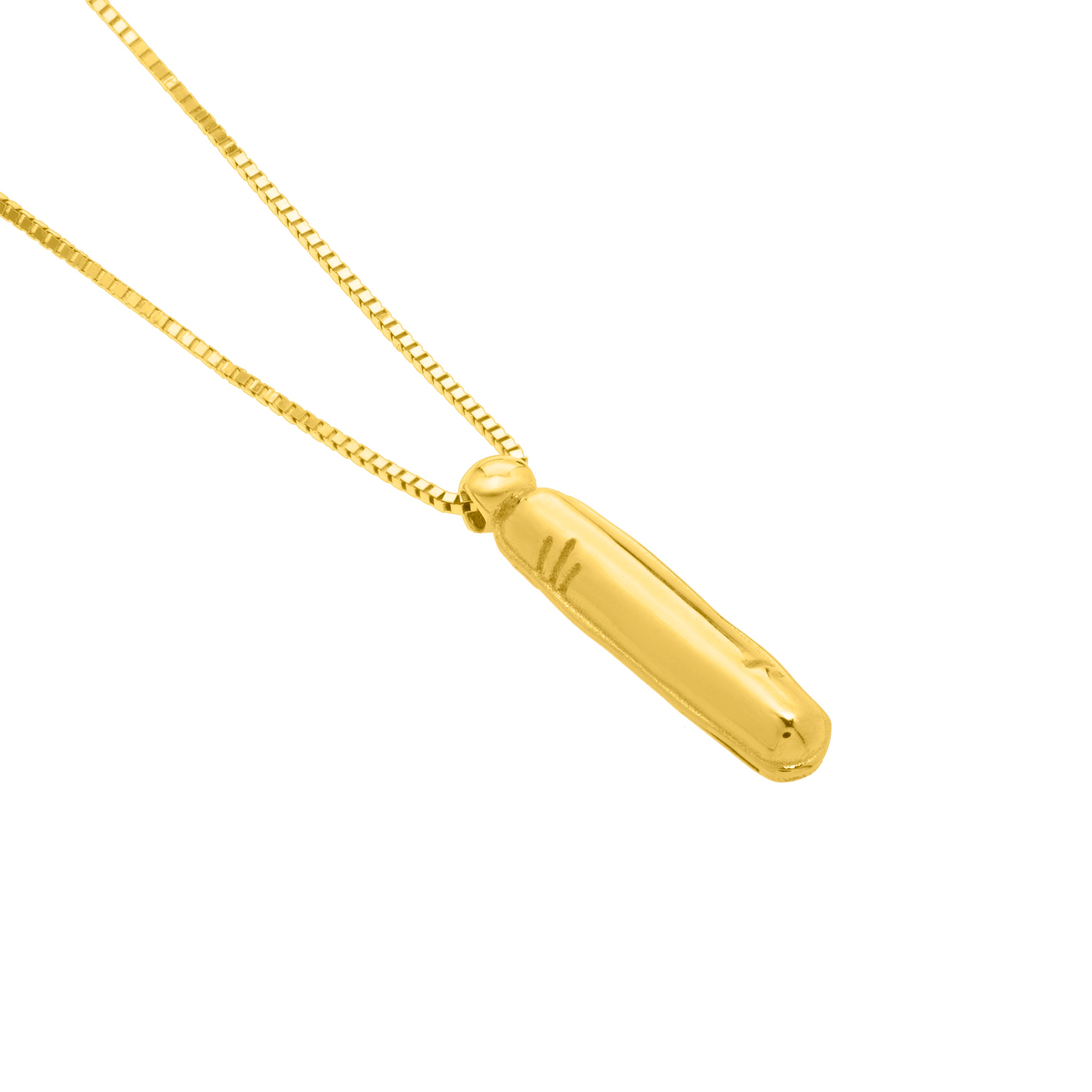 14K Gold Puffy Helium Initial Pendant Necklace: 18" Adjustable at 16"