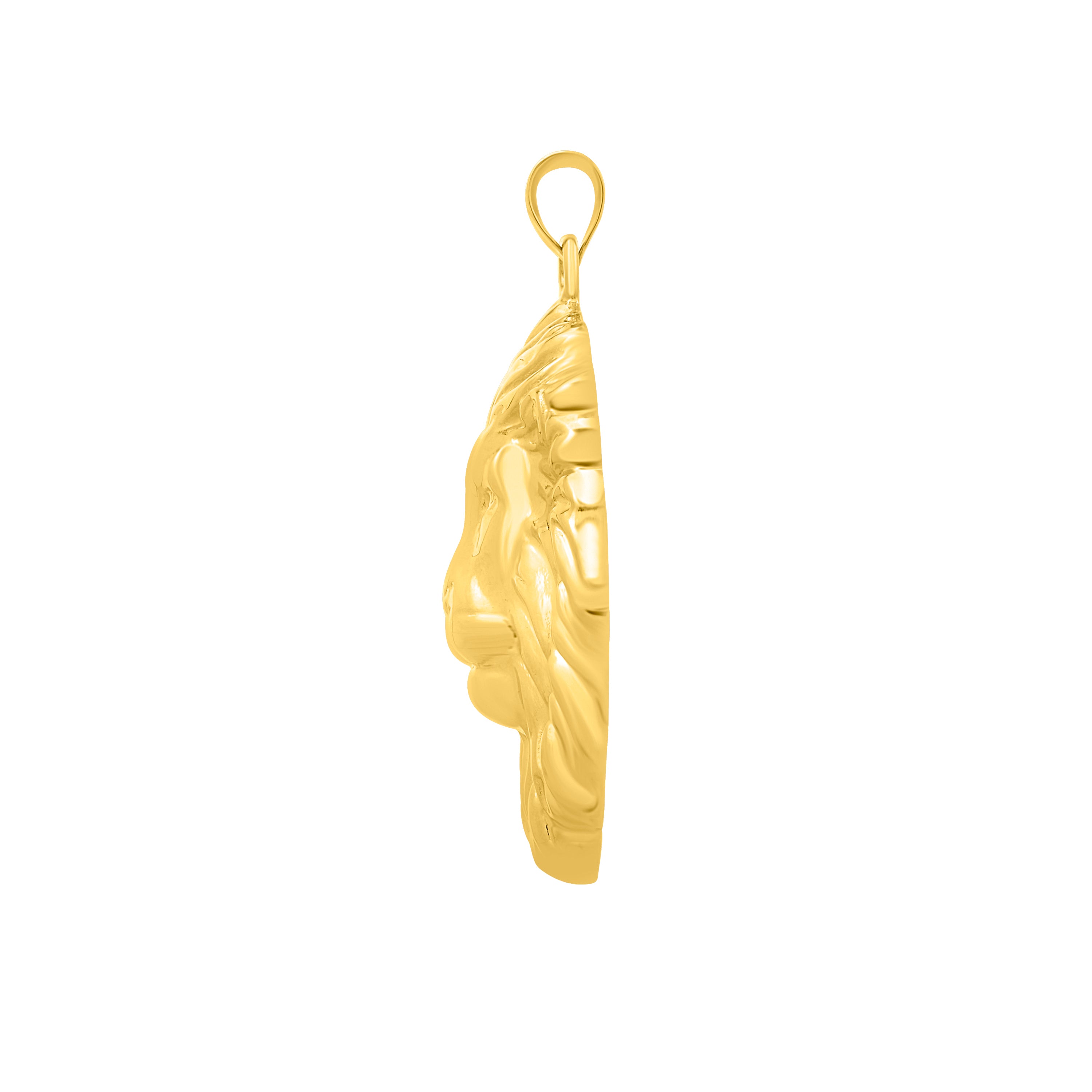 14K Gold Lion Head Pendant