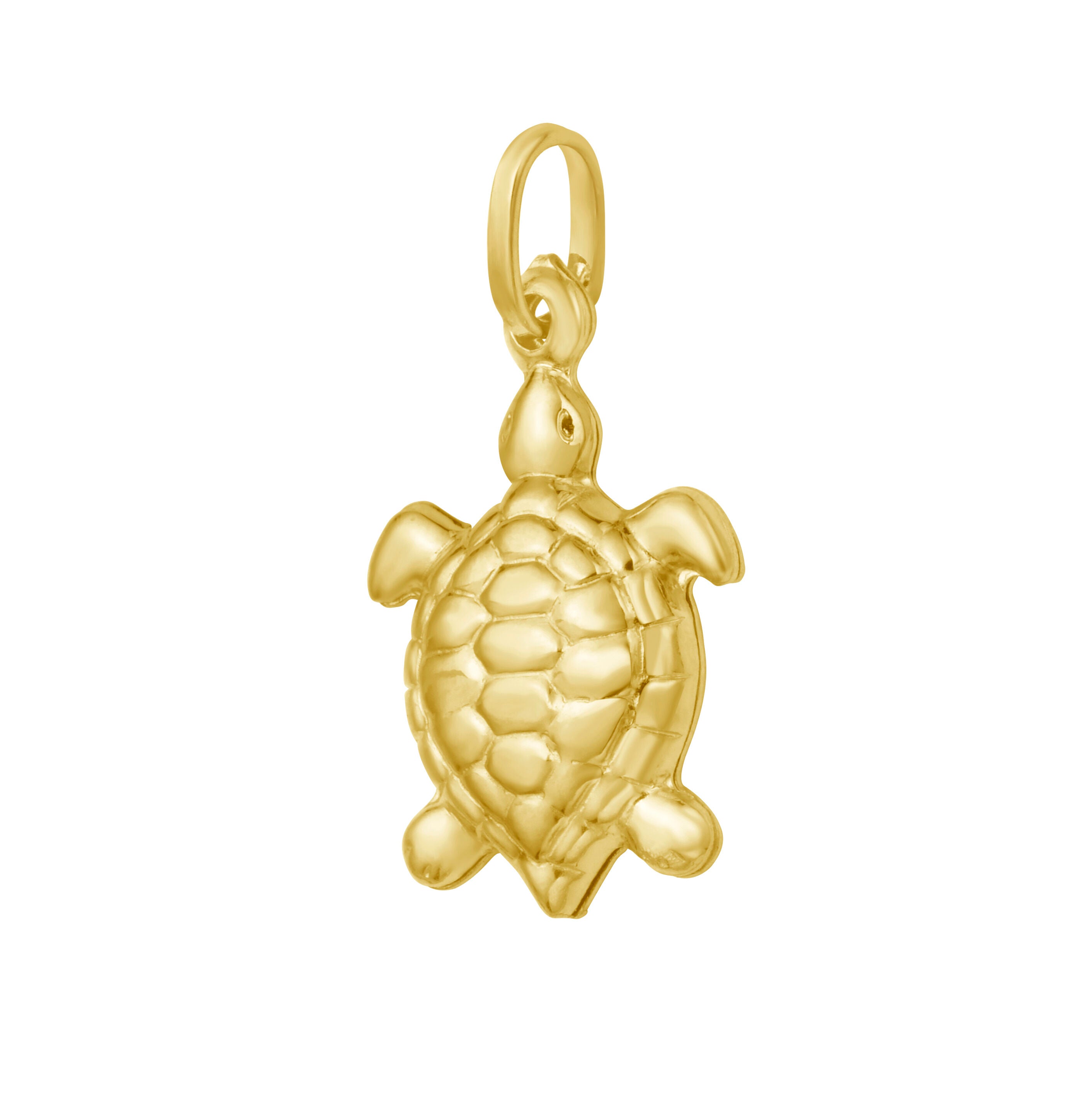 14K Gold Turtle Charm Pendant