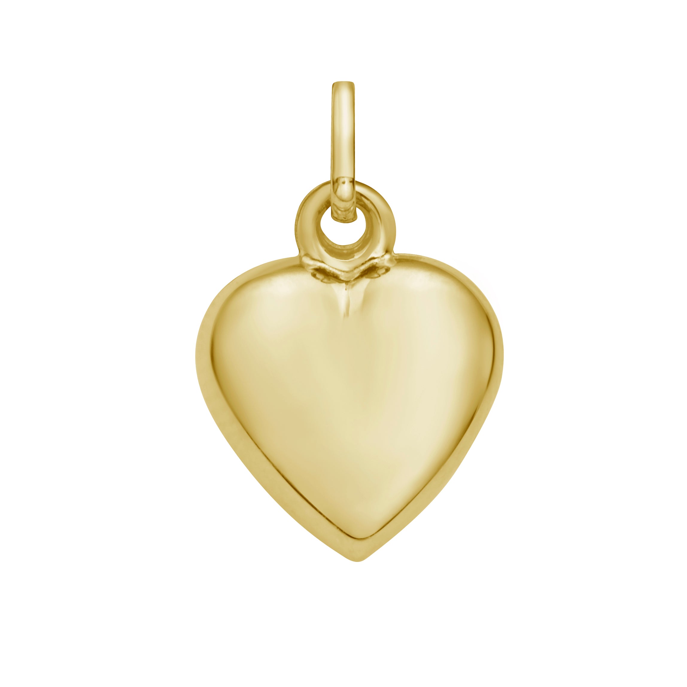 14K Gold Puffed Charm Pendant