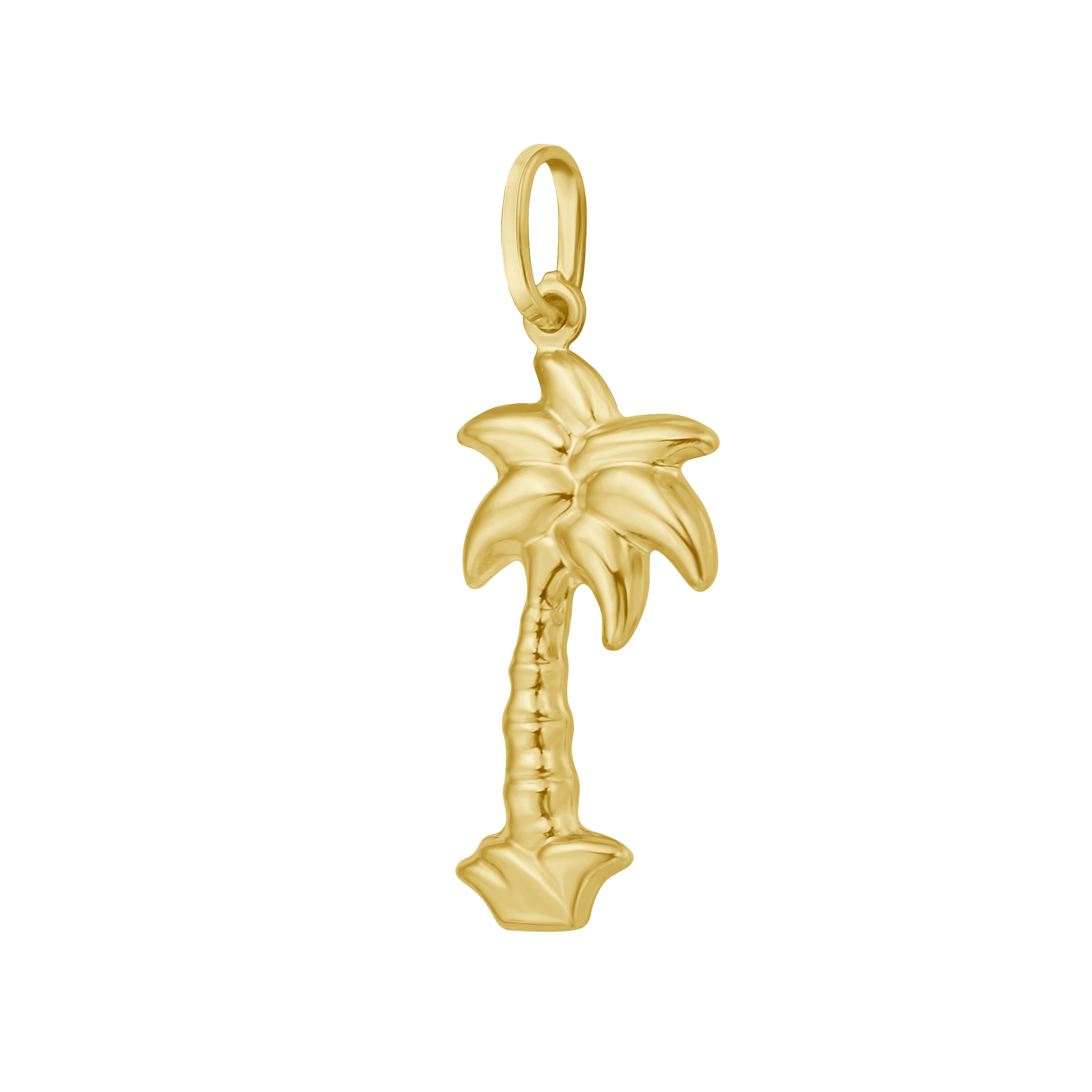 14K Gold Palm Tree Charm Pendant