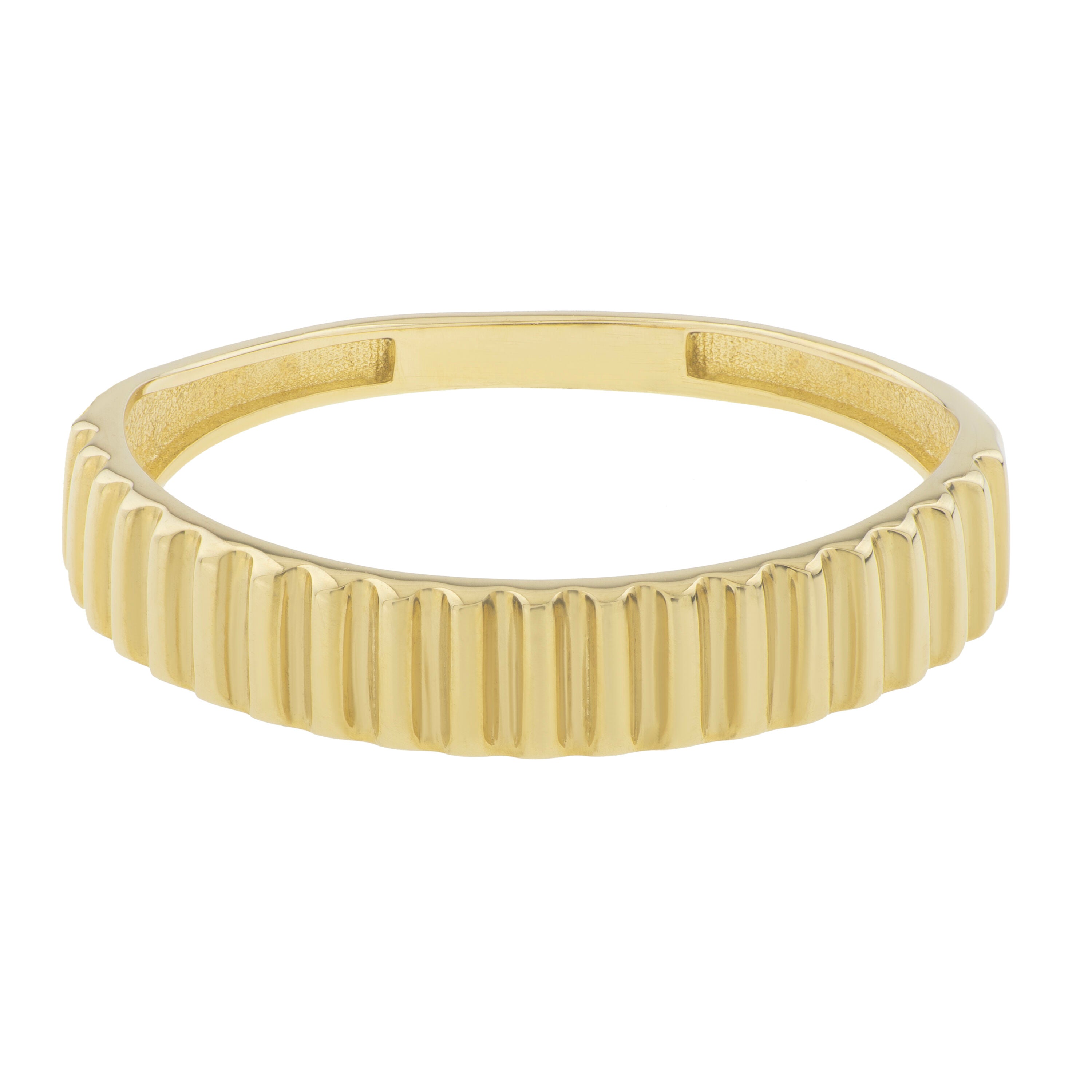 14K Gold Thin Ribbed Ring: 1.8 mm