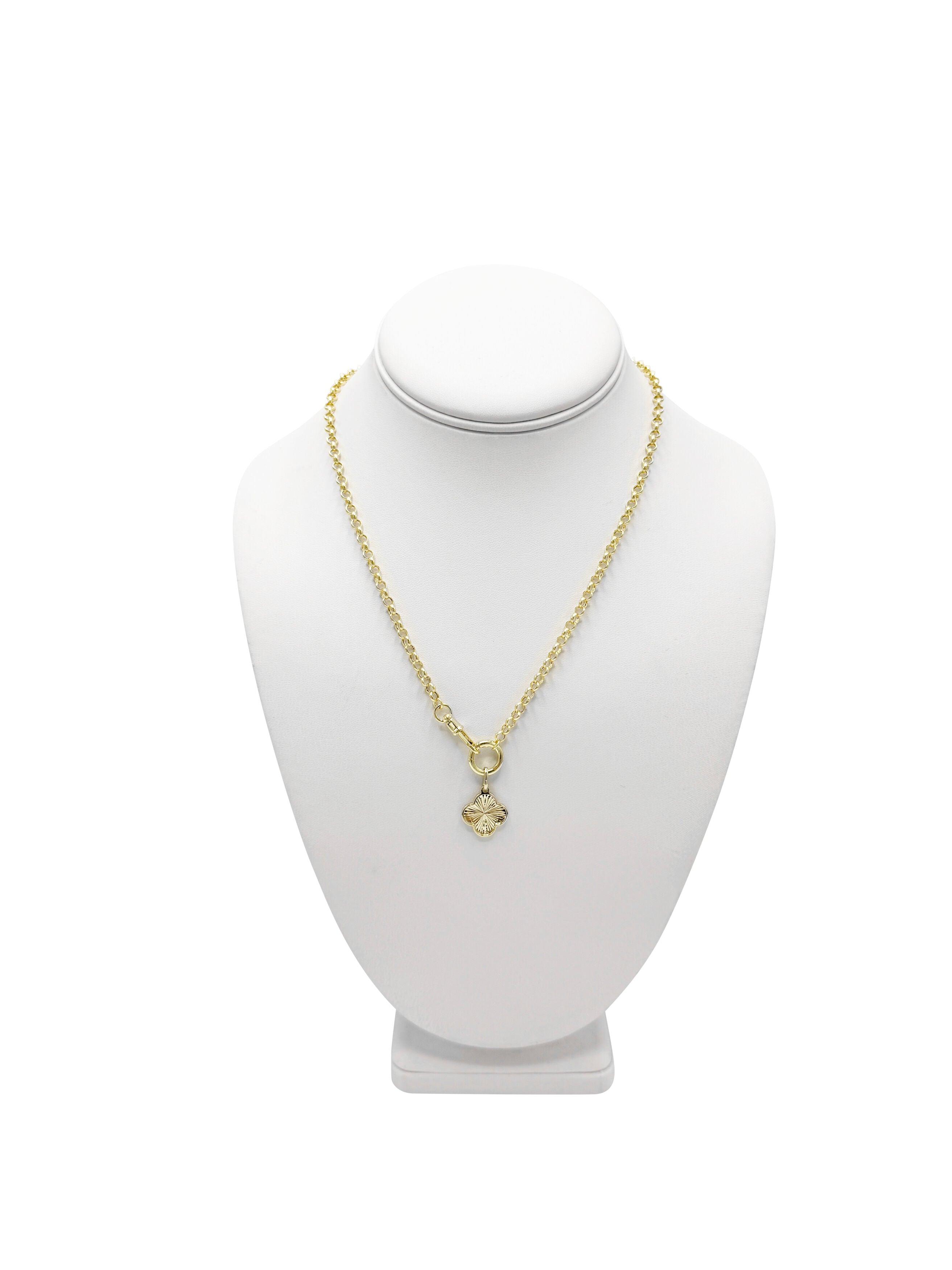 14K Yellow Gold Double Clasp Rolo Necklace – Made in Italy, Versatile, Elegant, Timeless