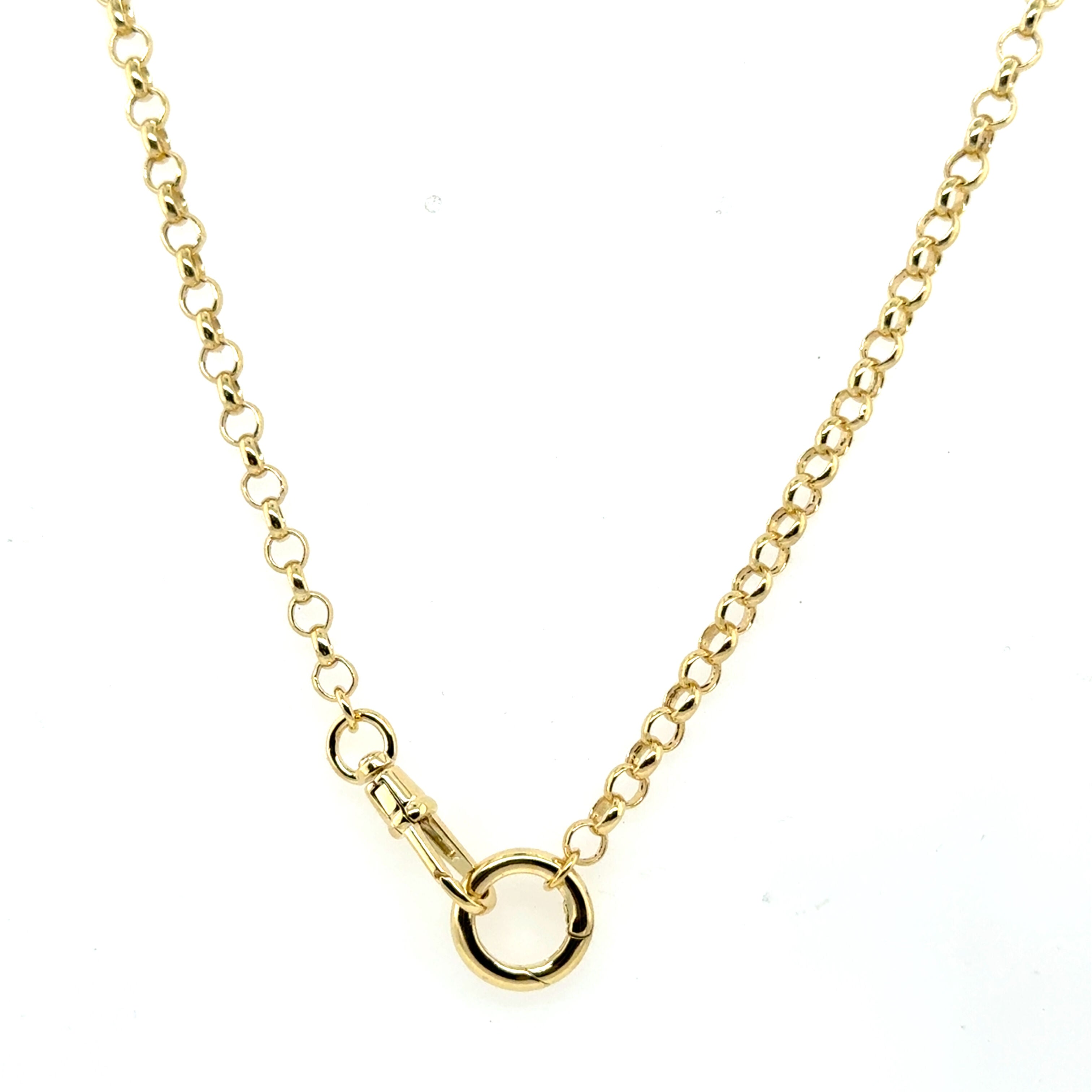 14K Yellow Gold Double Clasp Rolo Necklace – Made in Italy, Versatile, Elegant, Timeless