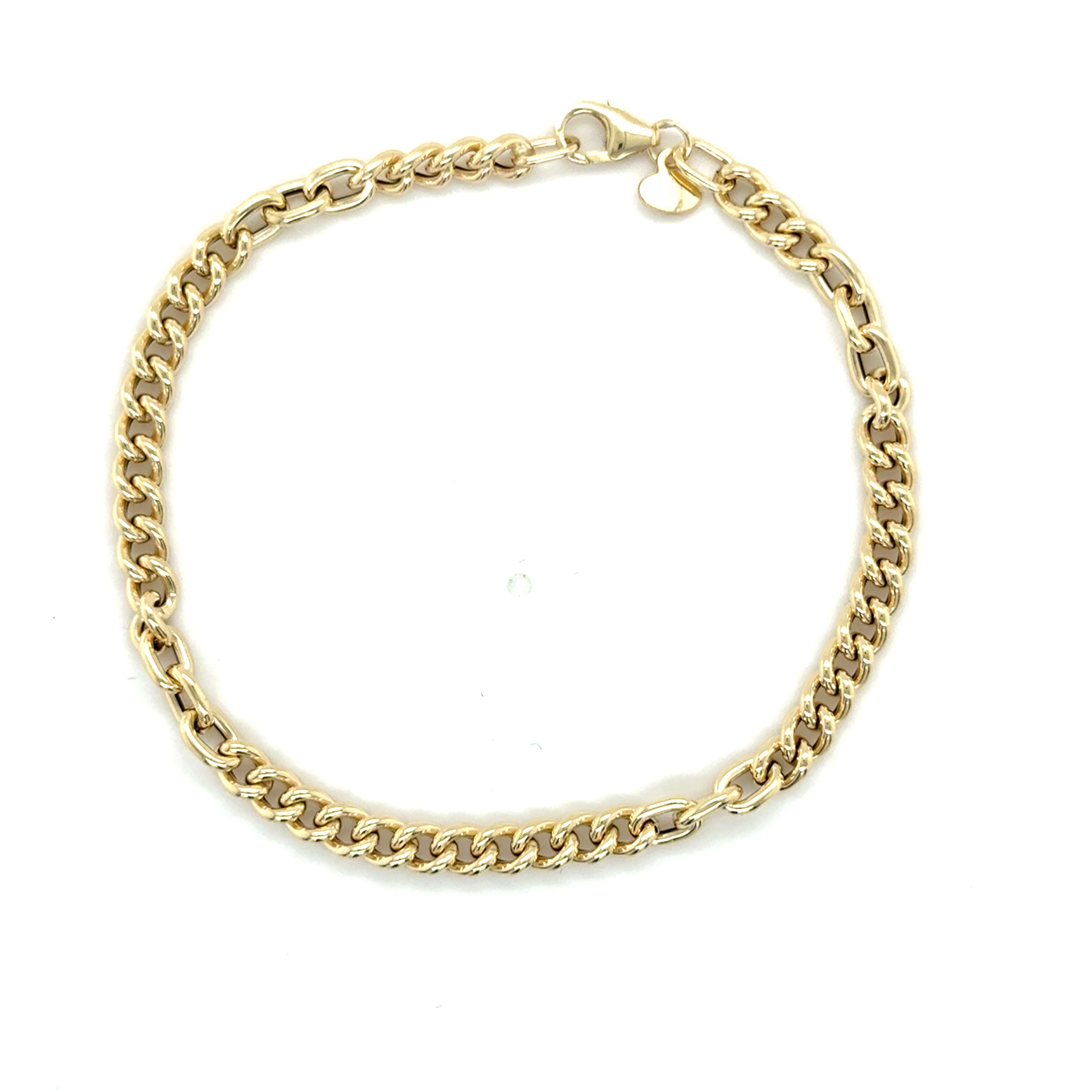 14K Solid Gold Cuban & Oval Link Bracelet - Bold, Timeless, Mixed Links