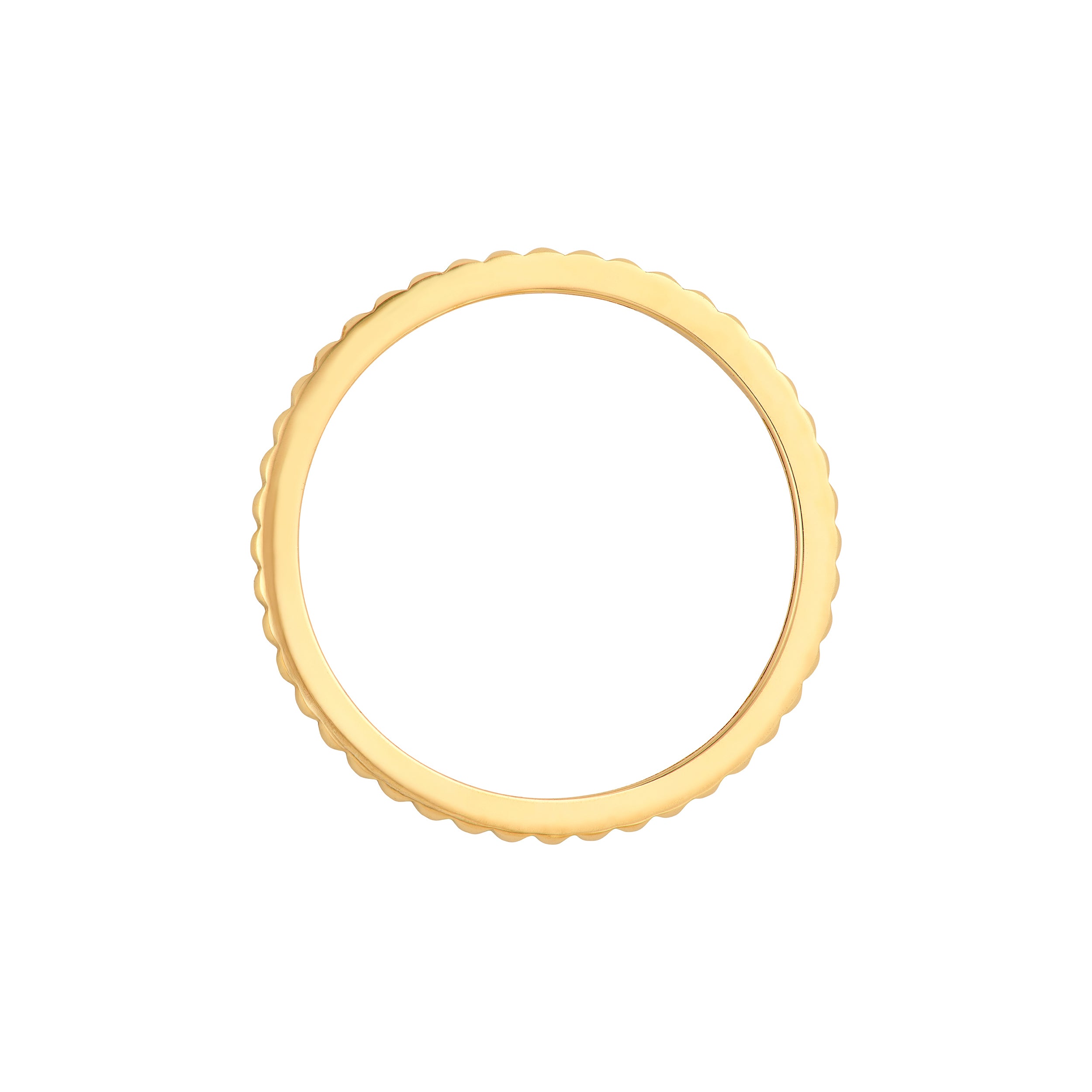 14K Yellow Gold Faceted Stackable Band Ring