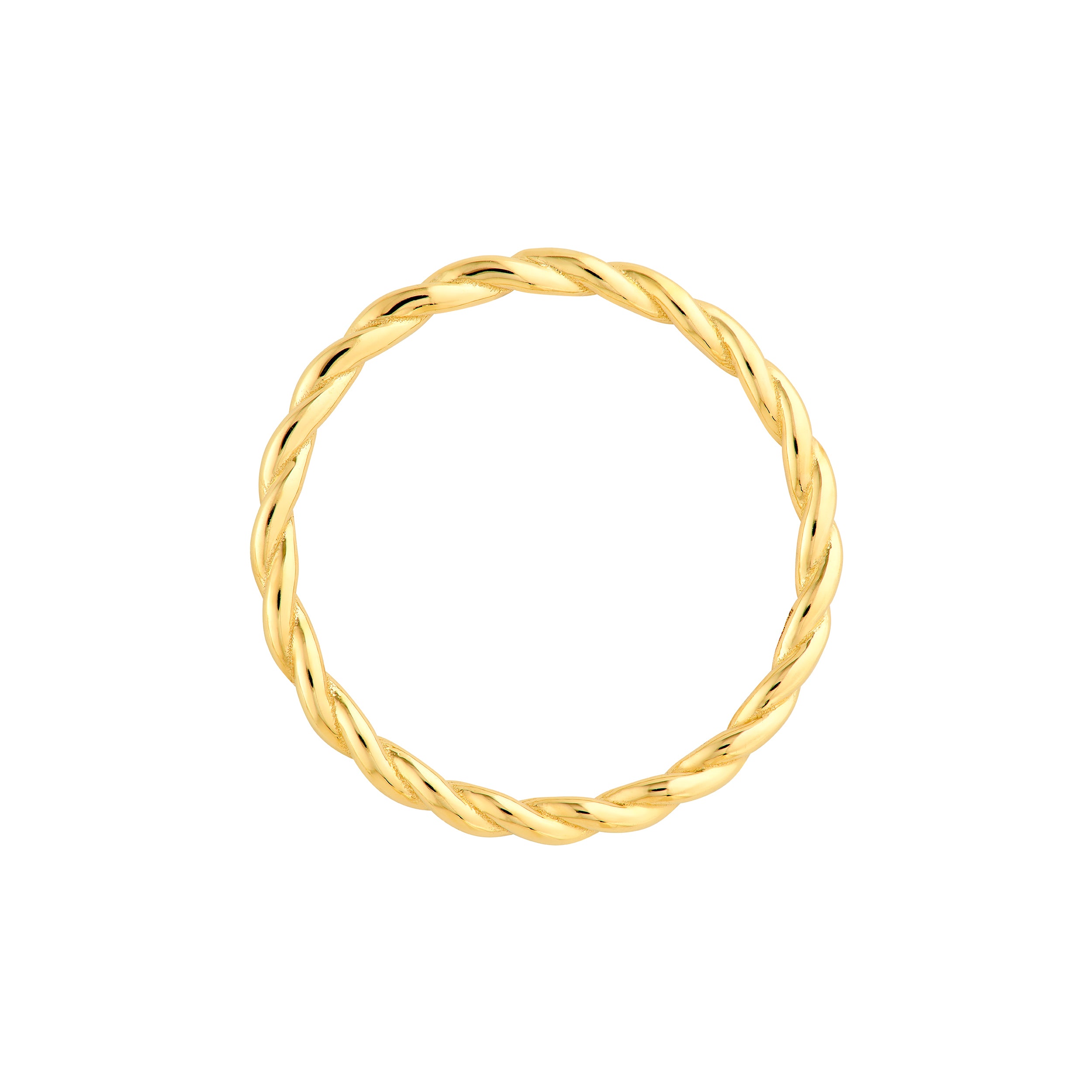 14K Yellow Gold Twisted Rope Stackable Band Ring