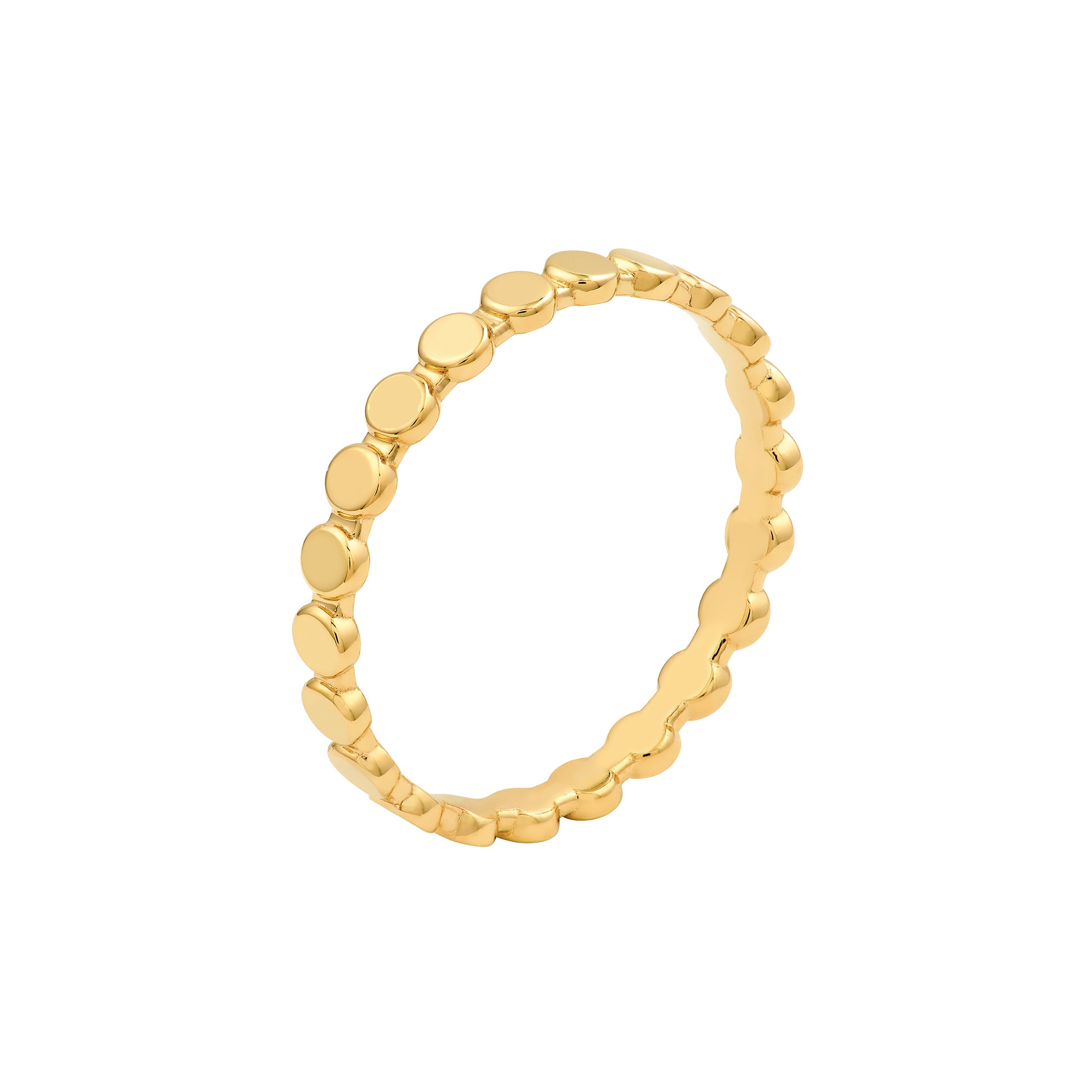 14K Yellow Gold Flat Disc Stackable Band Ring