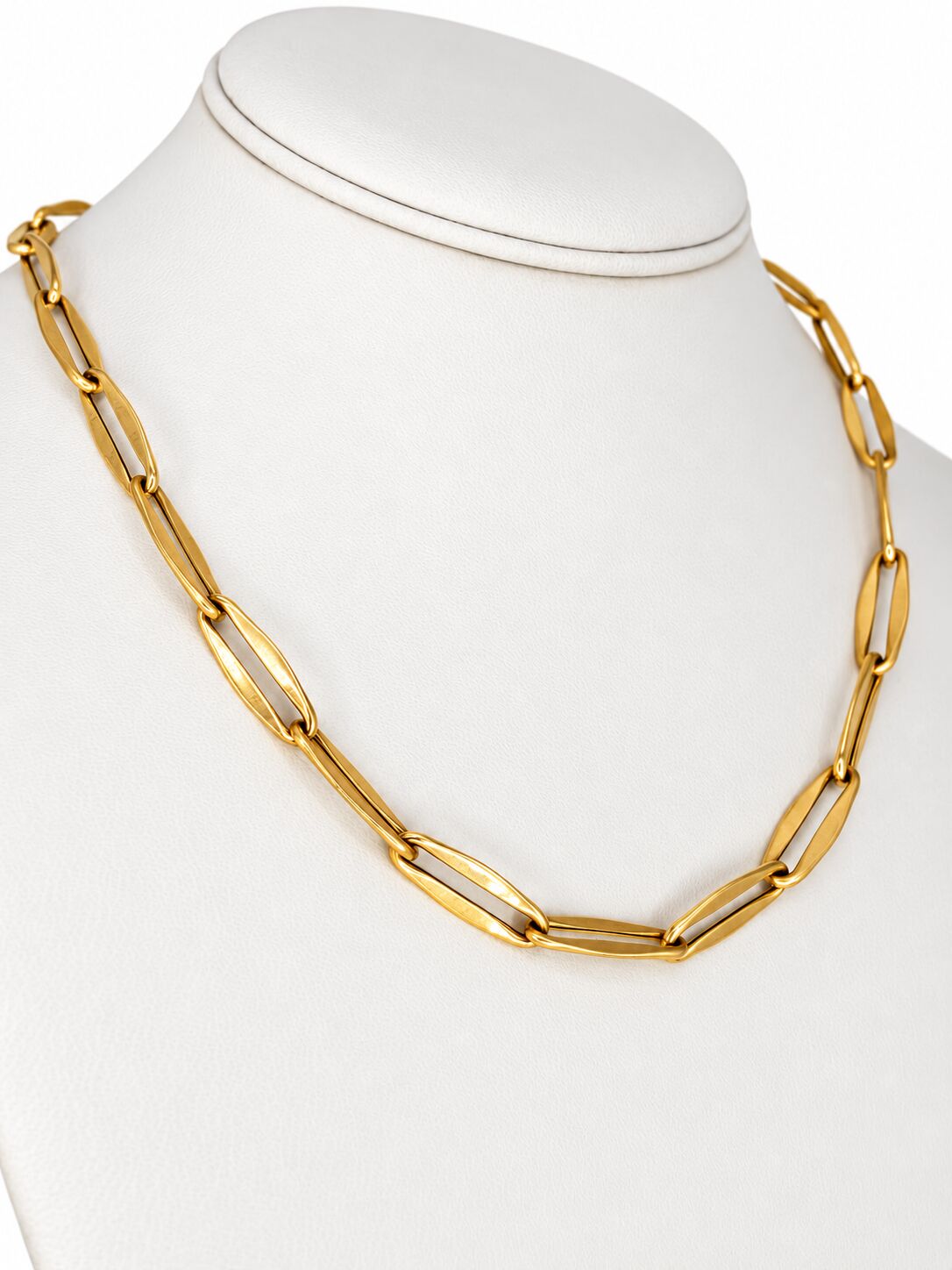 14K Yellow Gold Open Marquise Link Necklace, 18-20", Made in Italy