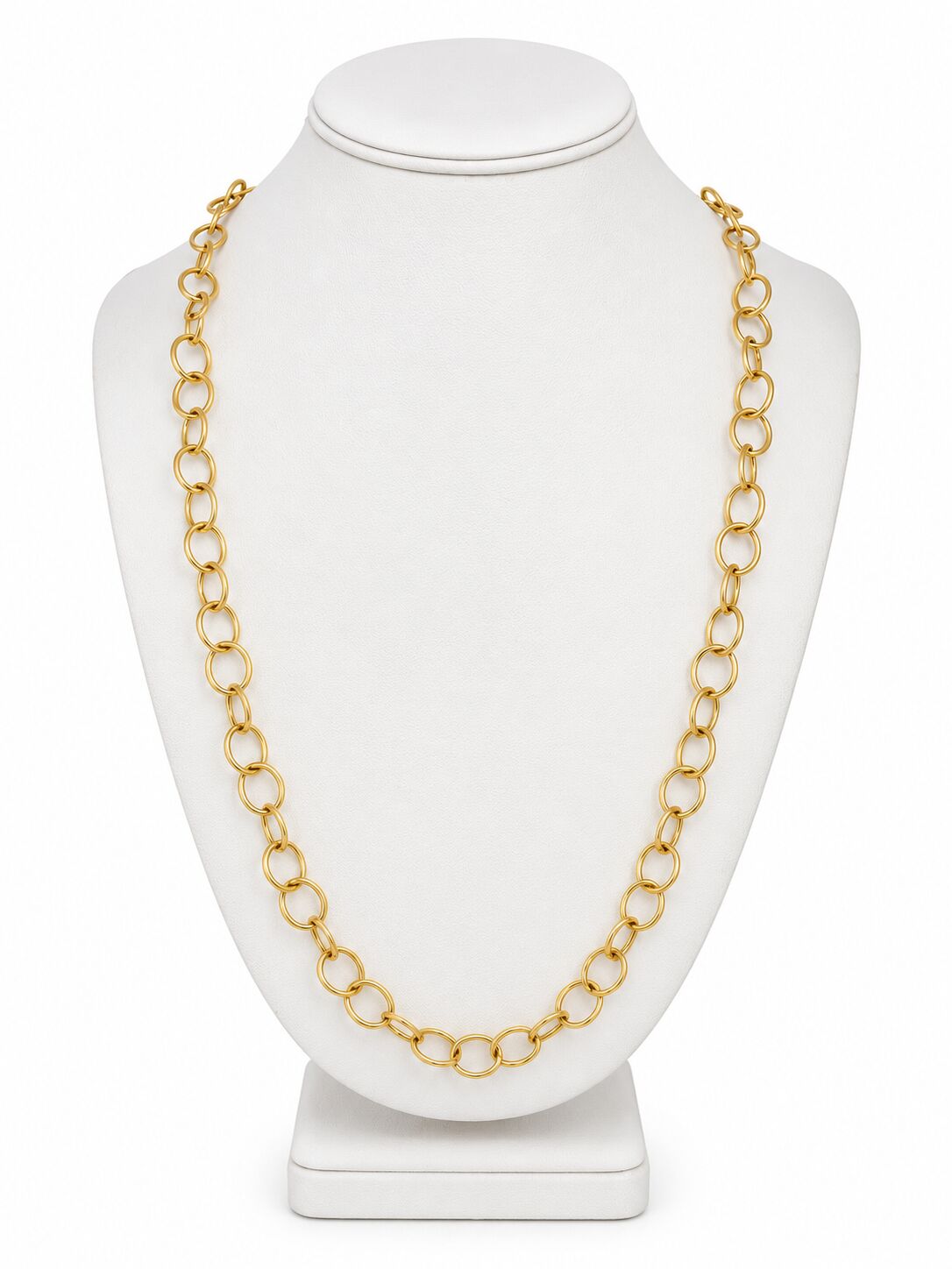 14K Yellow Gold Oval Wire Link Necklace, 8.8mm, 20" 24" 30", Made in Italy