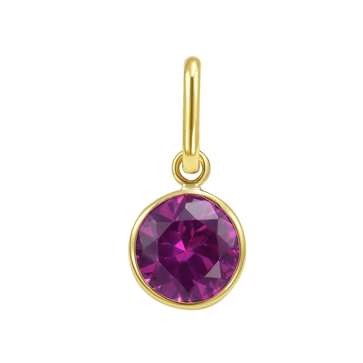 14K Yellow Gold Bezel Set Round Gemstone Pendant