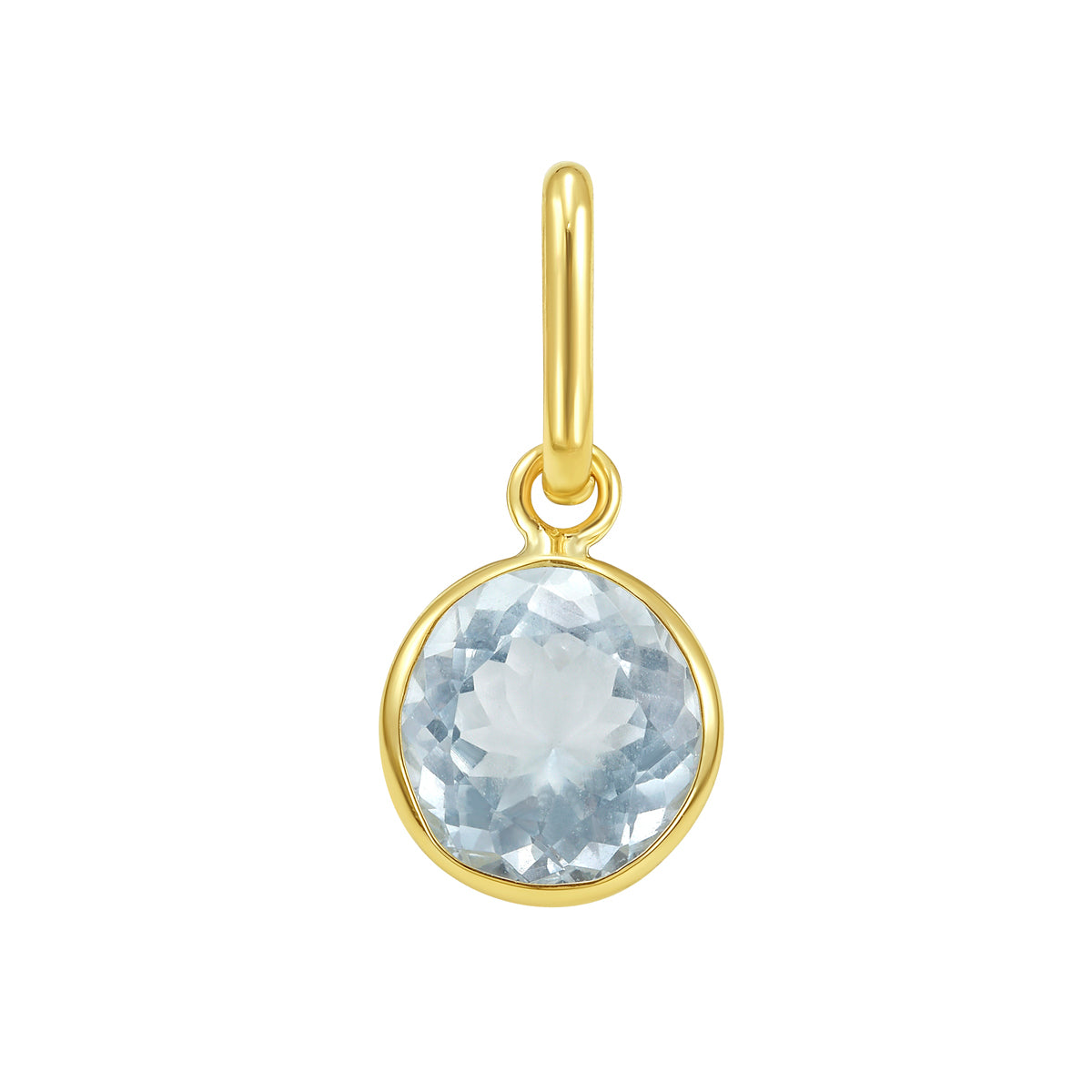 14K Yellow Gold Bezel Set Round Gemstone Pendant