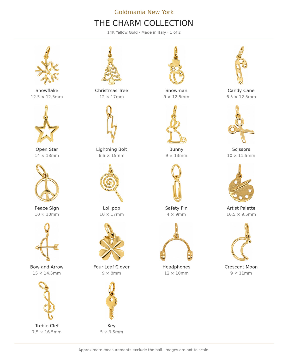 14K Yellow Gold Snowflake Charm