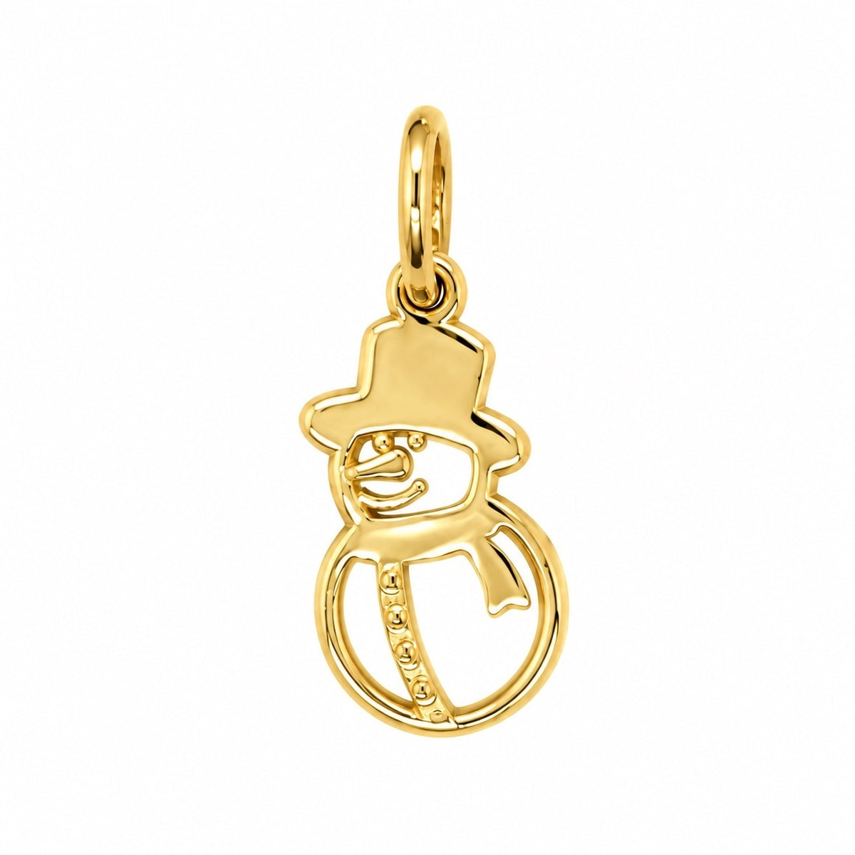 14K Yellow Gold Snowman Charm