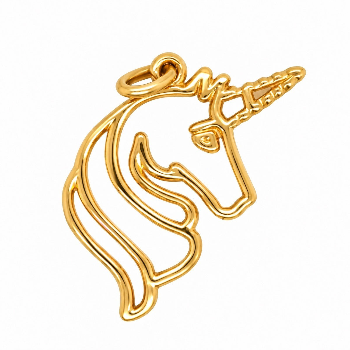 14K Yellow Gold Candy Cane Charm