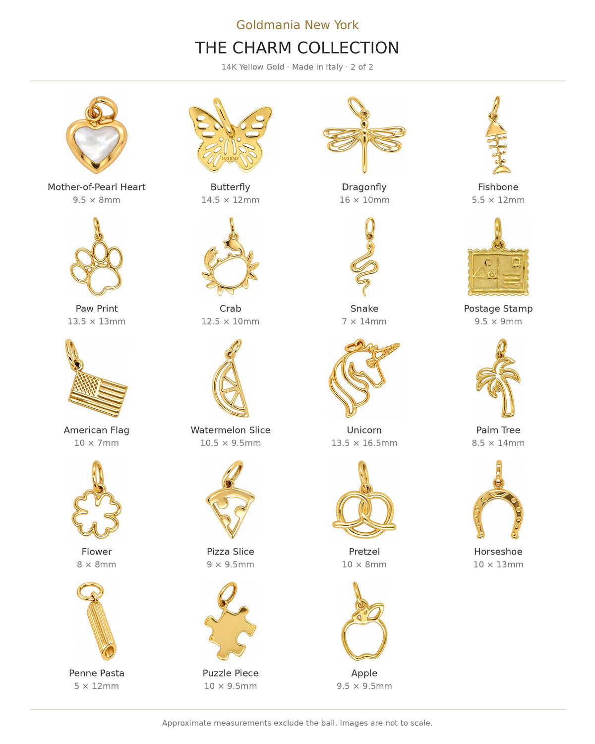14K Yellow Gold Charm Collection – Real Gold, Crafted in Italy