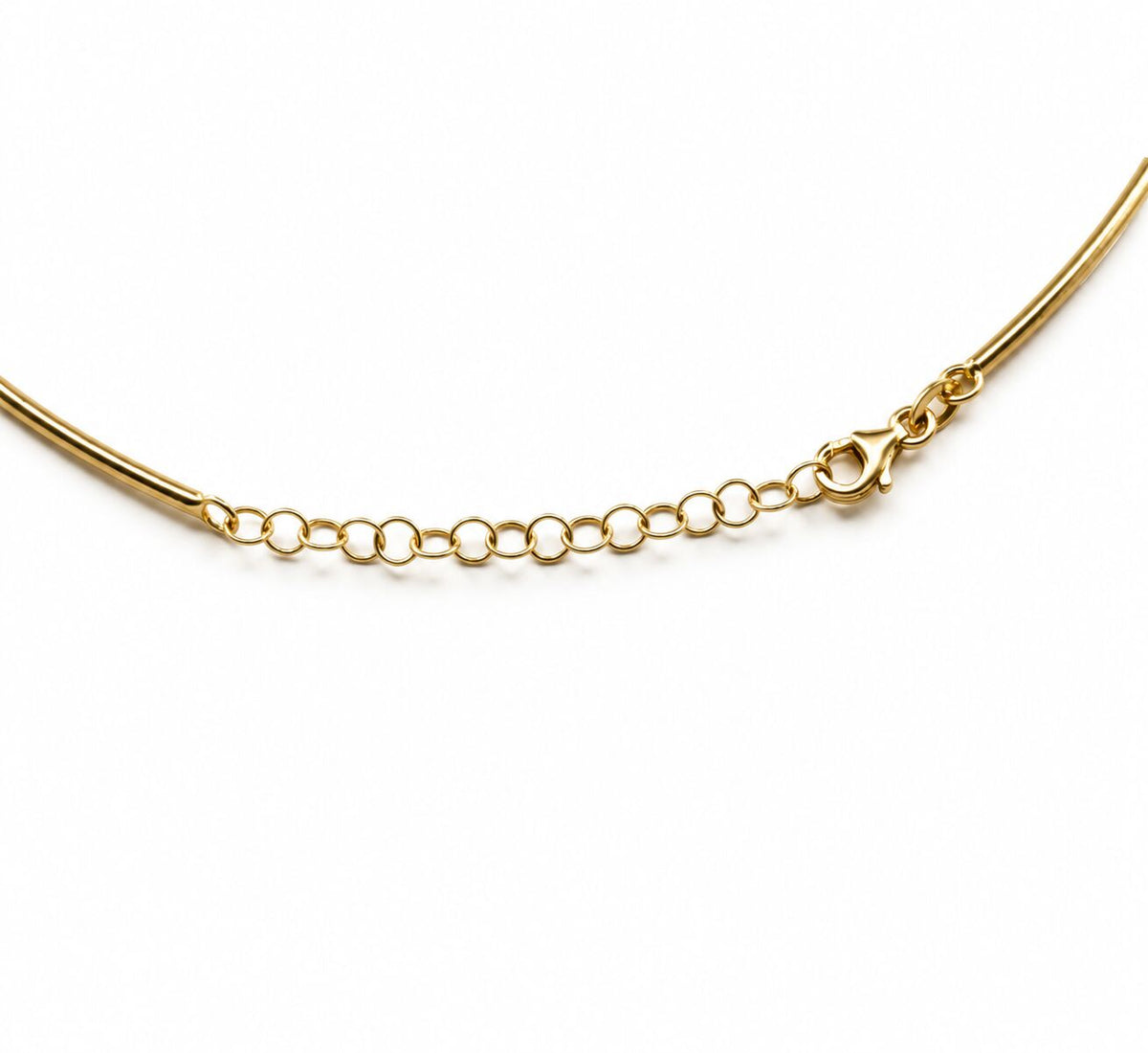 14K Yellow Gold Round Omega Necklace, Adjustable 14–16", 1.5mm or 2mm, Made in Italy