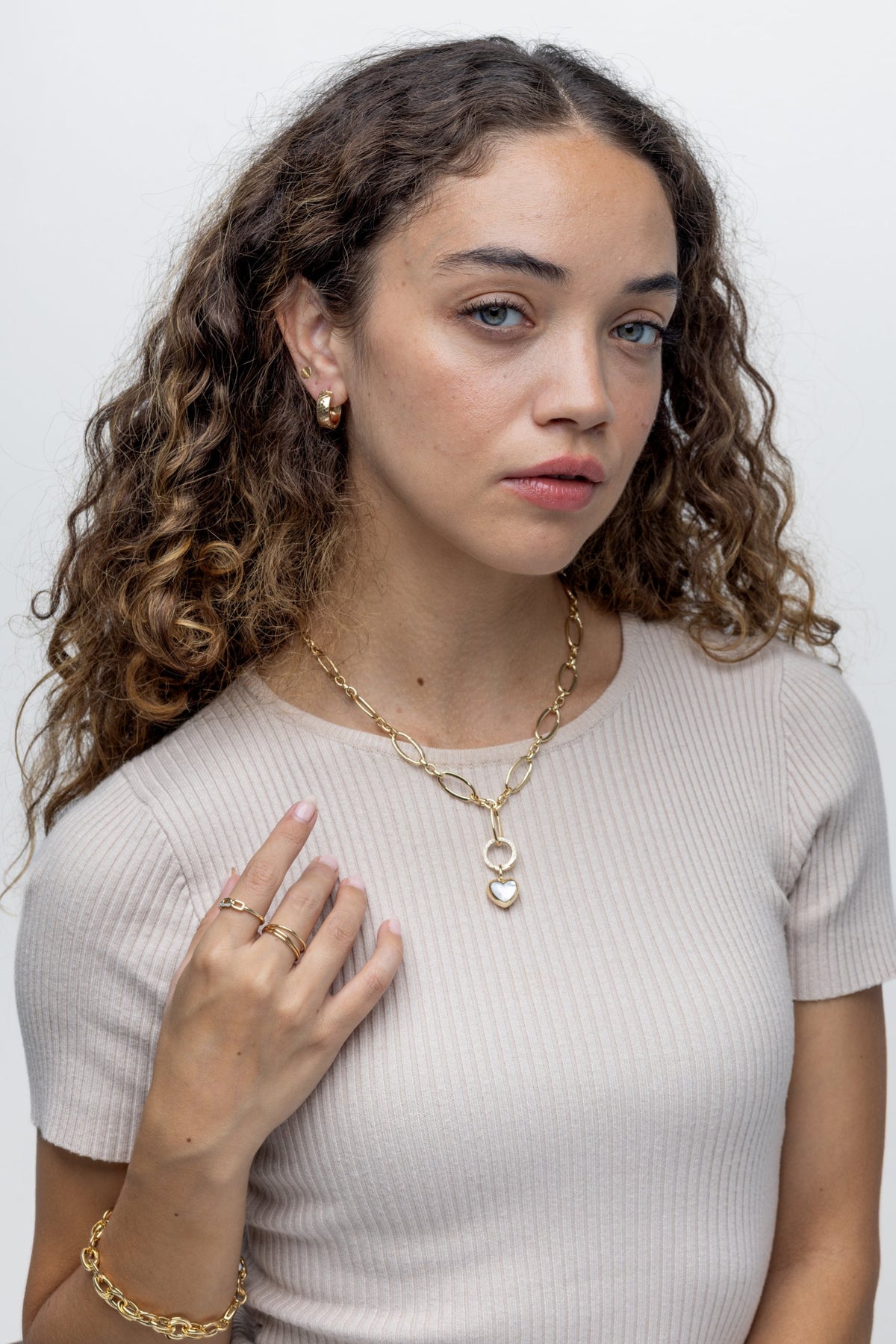 The Pearl & Diamond Heart Set | 14K Gold Necklace Set