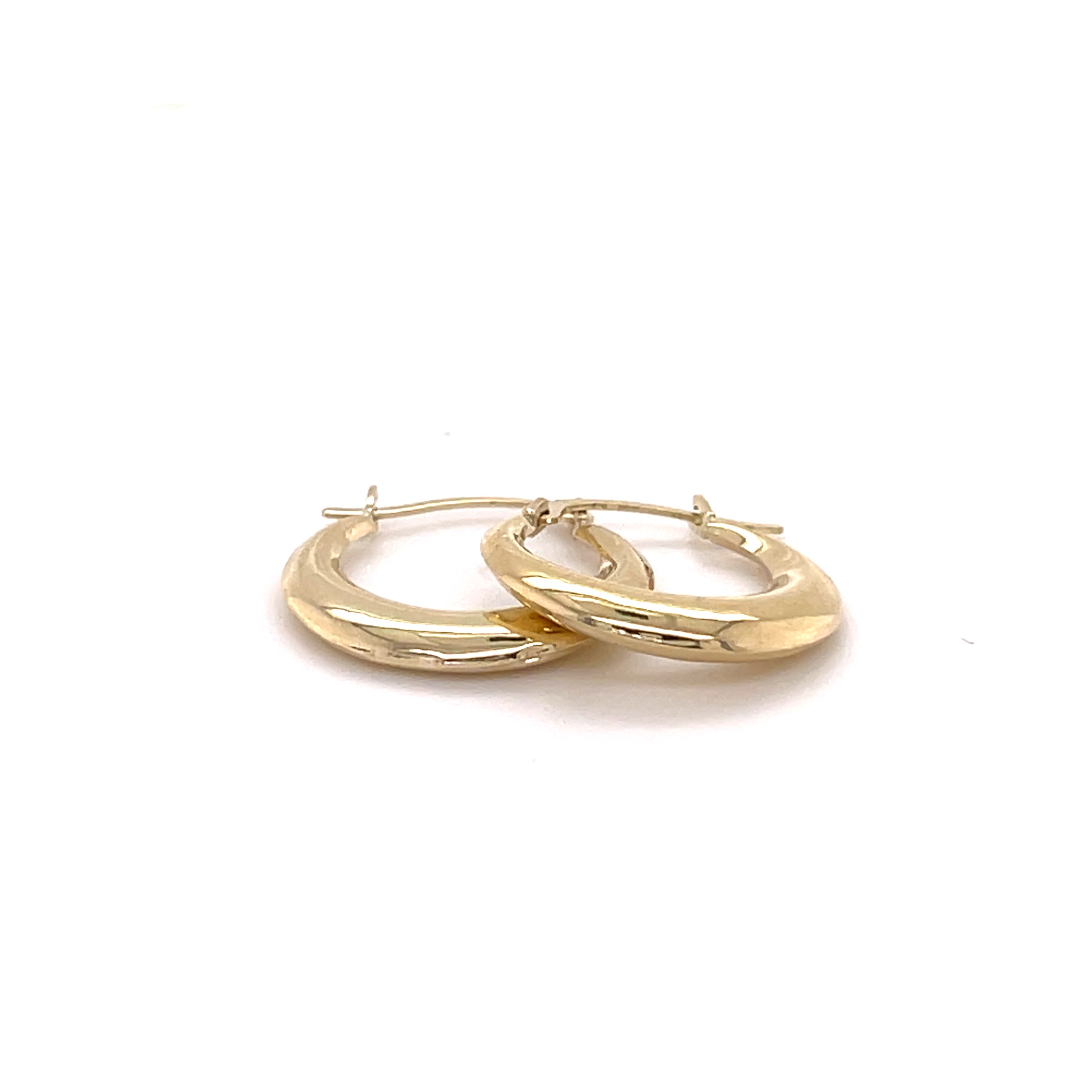 14K Yellow Gold Dainty Graduated Twisted Hoop Earrings