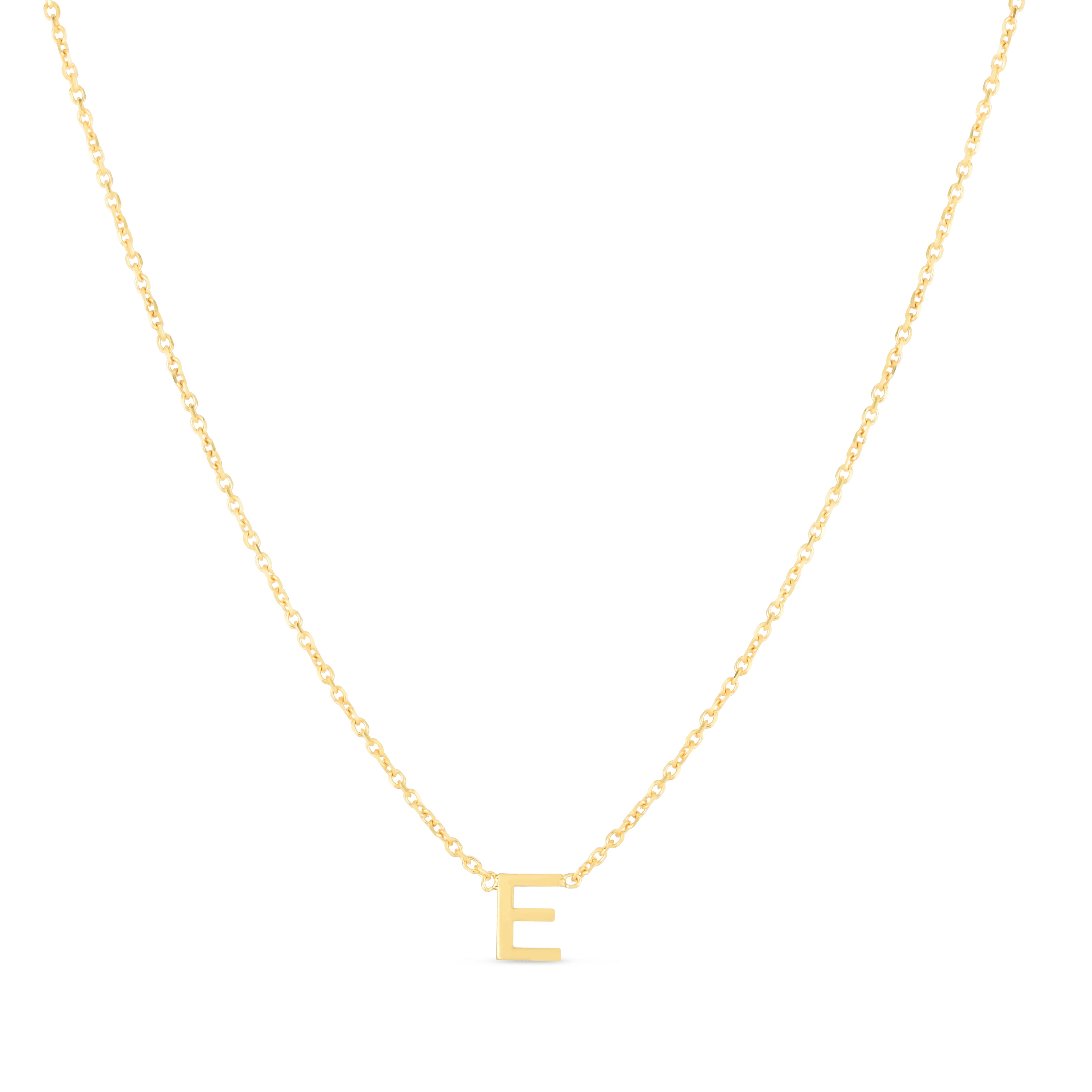 14K Gold Dainty Mini Initial Necklace: 18" Adjustable At 16"