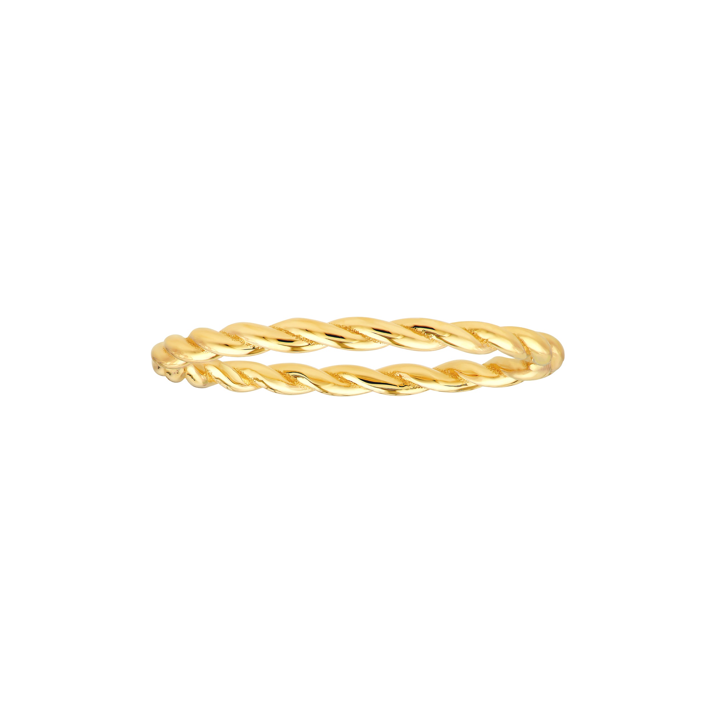 14K Yellow Gold Twisted Rope Stackable Band Ring