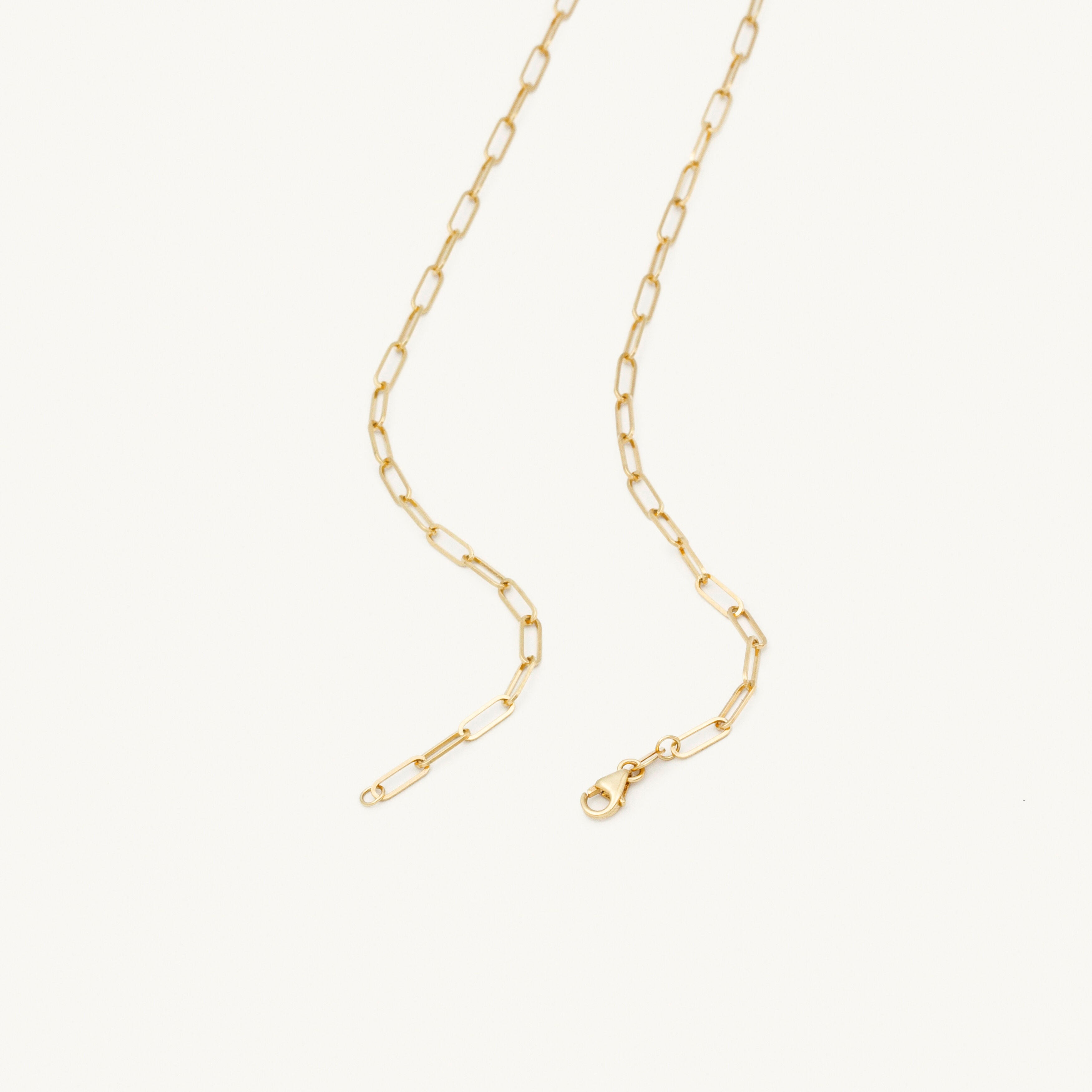 Minimalist 14k Paperclip Chain Necklace for sleek layering and daily wear.