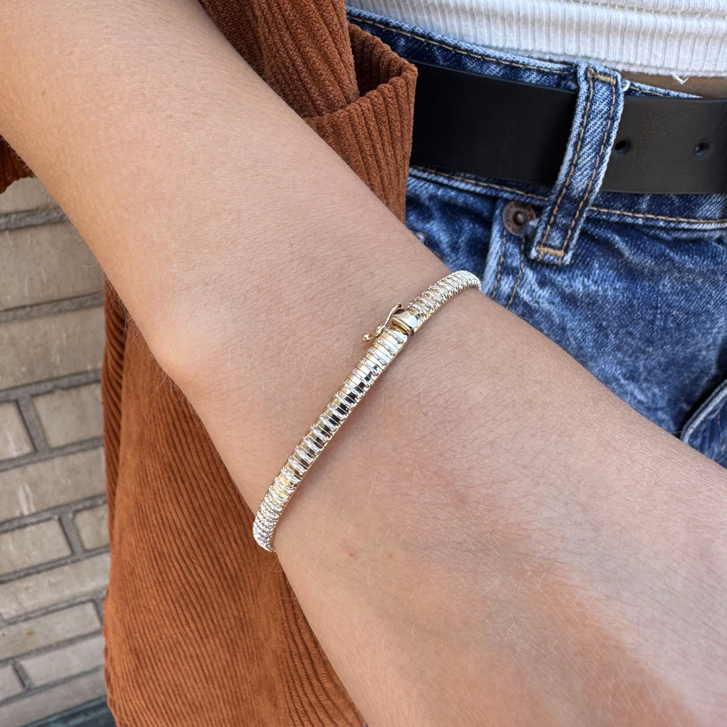 Refined two-tone gold bracelet crafted for daily elegance or formal wear.
