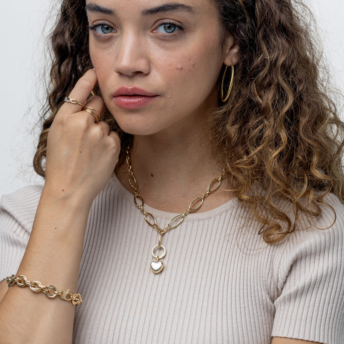 14K Yellow Gold Large Oval Link Necklace, 10mm, 18"