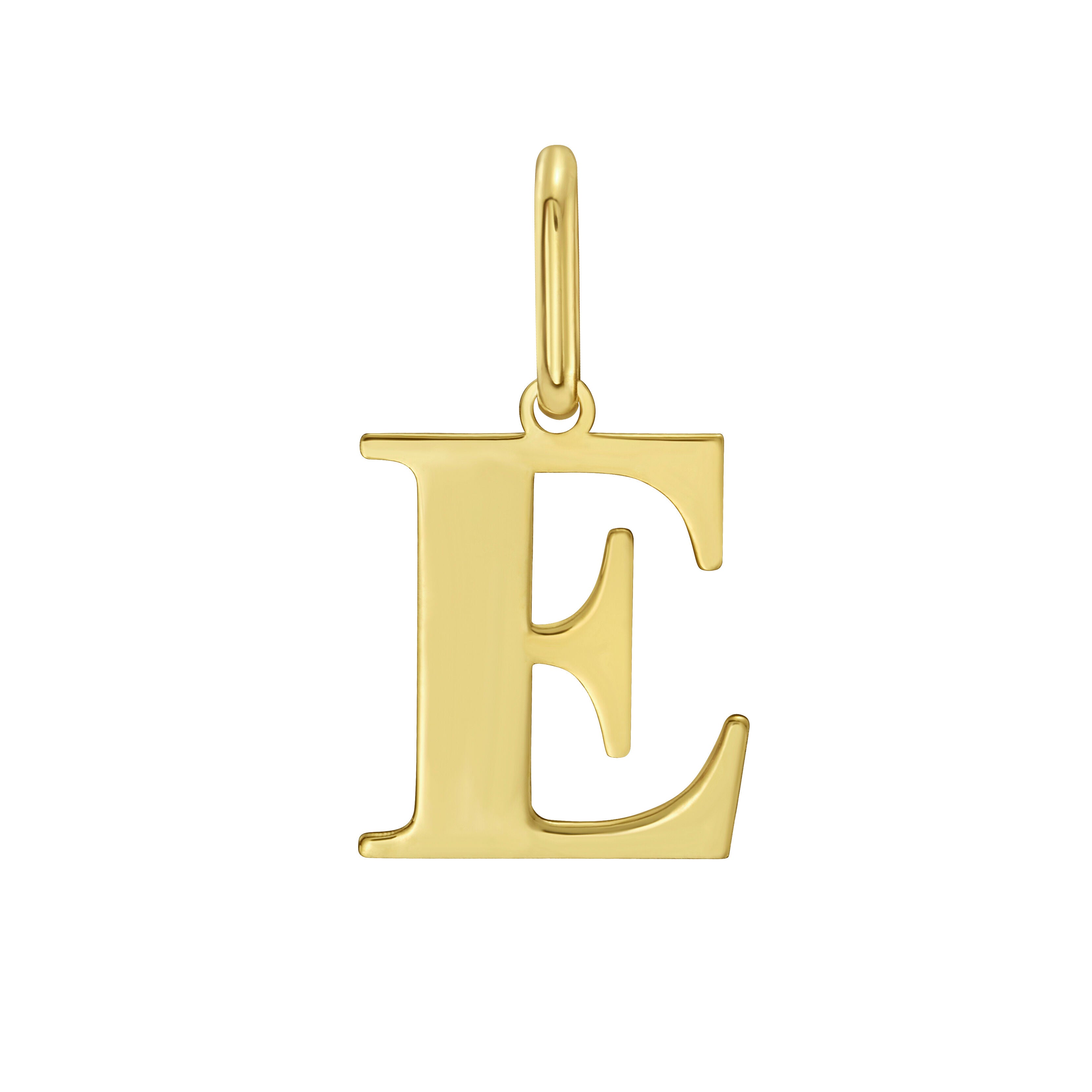 Solid 14K gold initial charm pendant with a polished letter design, a dainty and elegant piece of luxury jewelry that is durable, comfortable for everyday wear, and versatile enough for birthdays, anniversaries, weddings, and milestone celebrations.