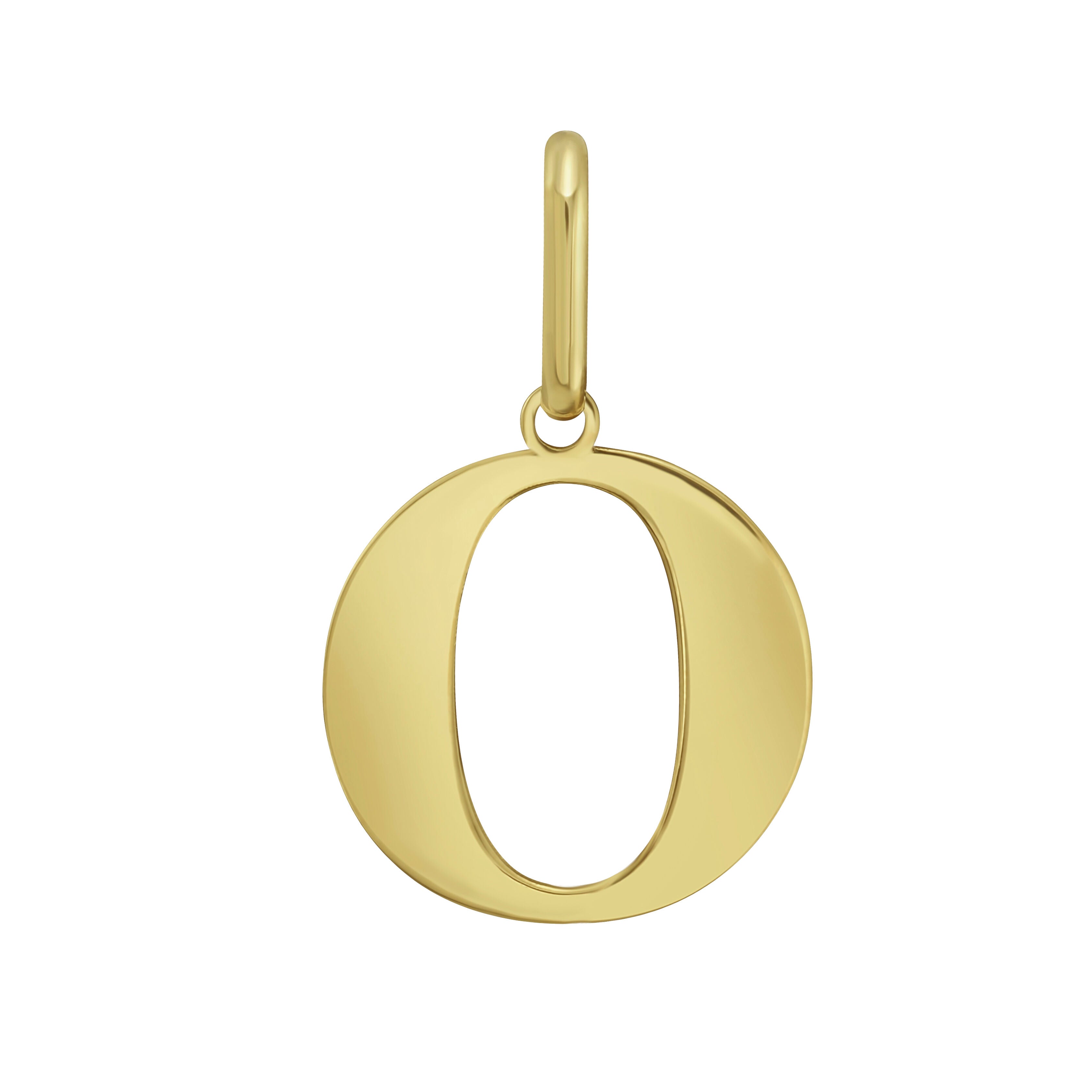 Solid 14K gold initial charm pendant with a polished letter design, a dainty and elegant piece of luxury jewelry that is durable, comfortable for everyday wear, and versatile enough for birthdays, anniversaries, weddings, and milestone celebrations.