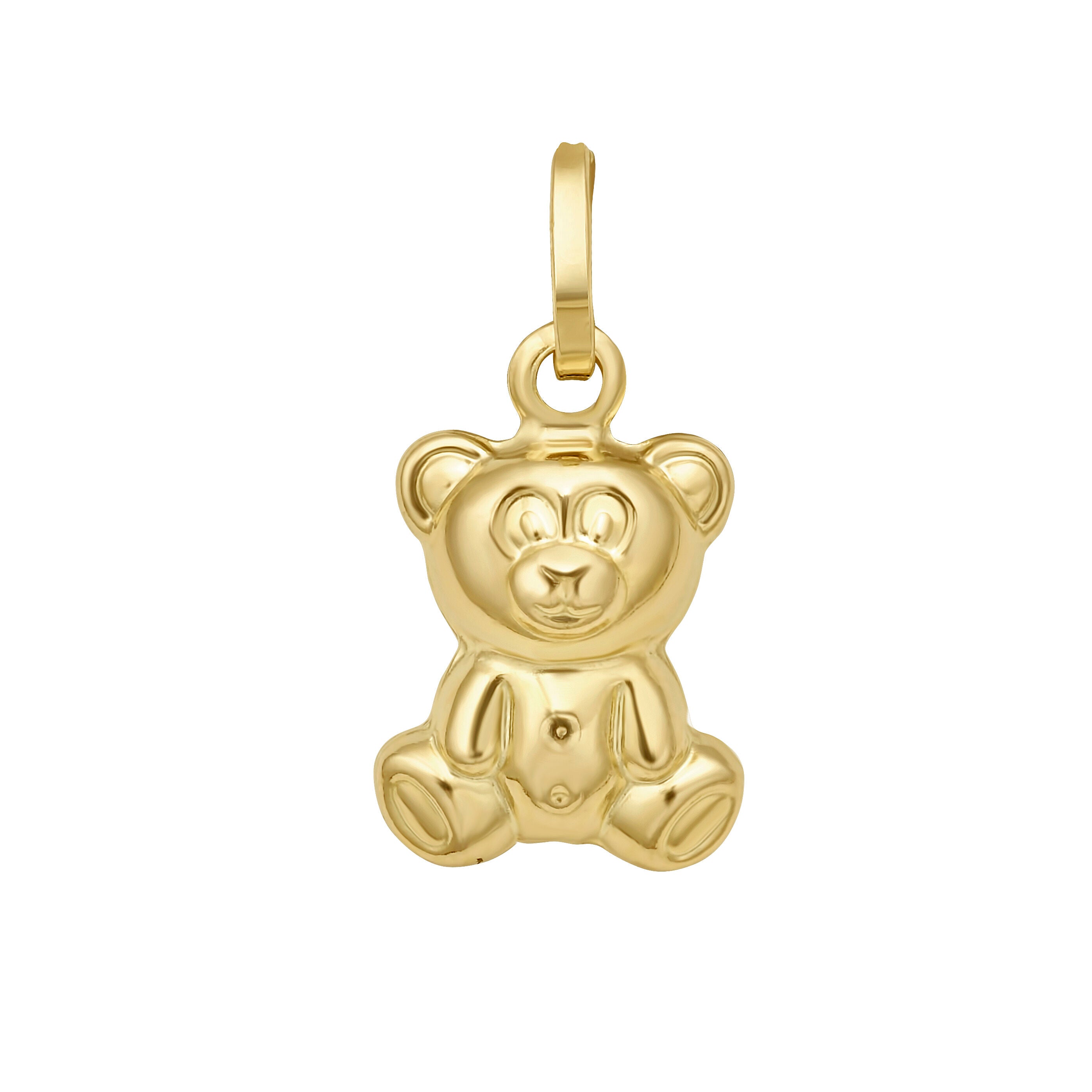 14K Gold Teddy Bear Pendant styled as a polished and dainty charm with a sentimental feel that makes it durable and comfortable enough for everyday wear or gifting on birthdays, anniversaries and milestone celebrations.