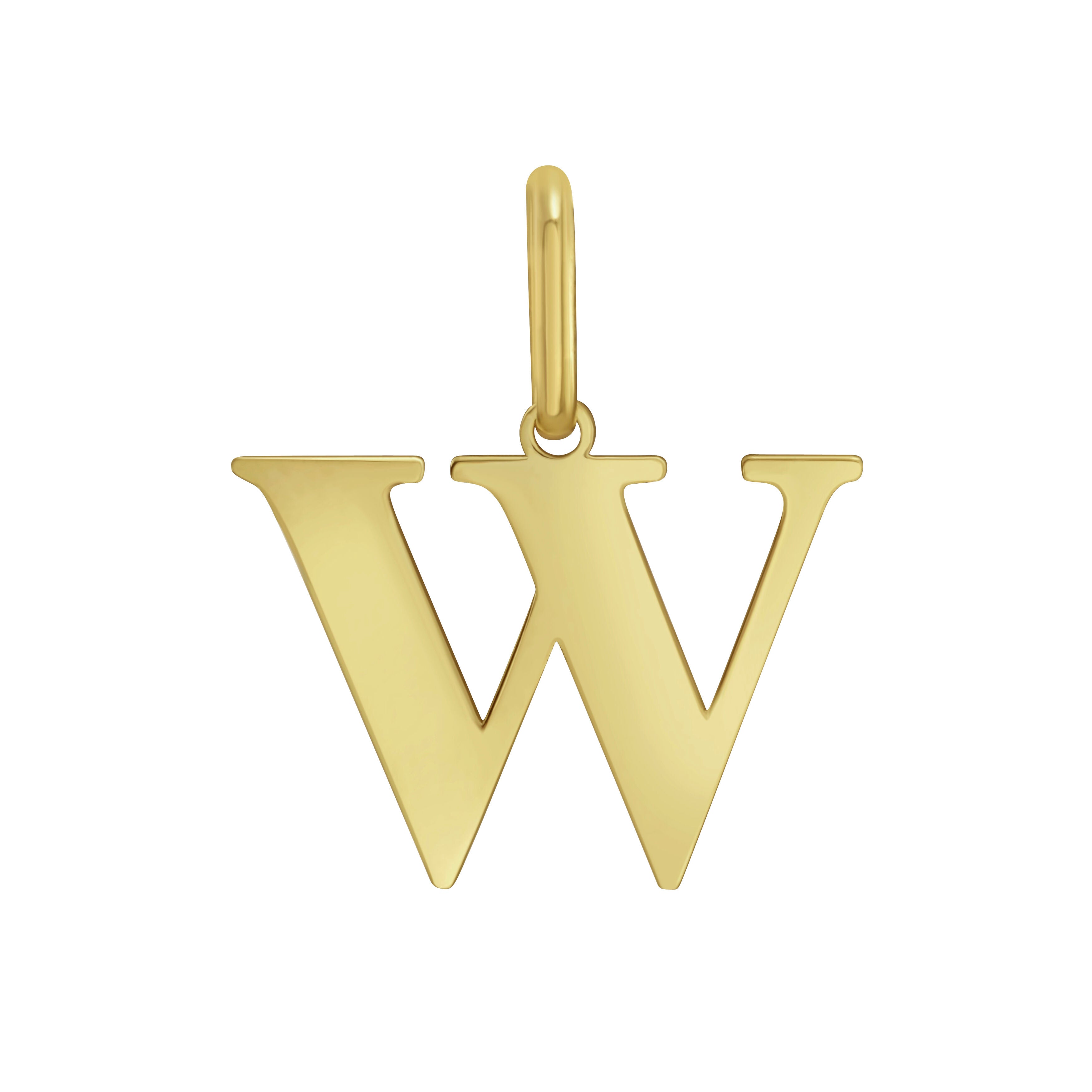 Solid 14K gold initial charm pendant with a polished letter design, a dainty and elegant piece of luxury jewelry that is durable, comfortable for everyday wear, and versatile enough for birthdays, anniversaries, weddings, and milestone celebrations.