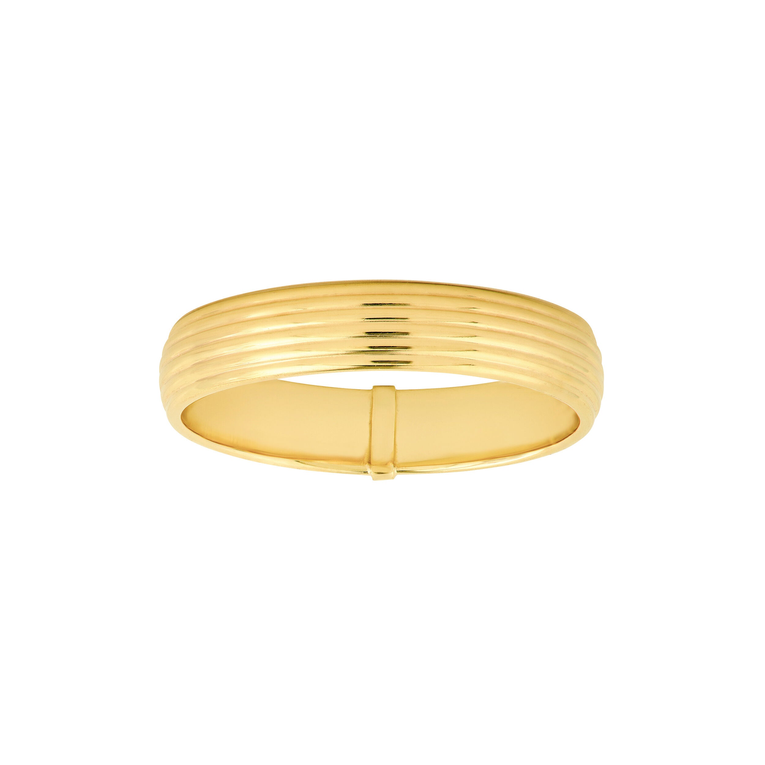 14K Yellow Gold Grooved Multi-Band Ring , 4mm