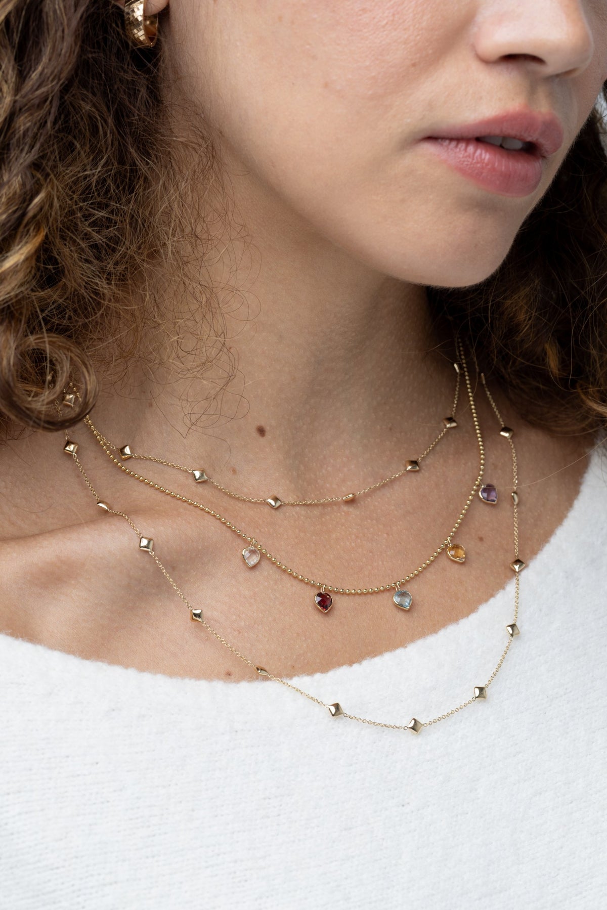 The Candy Heart Set | 14K Gold Gemstone Necklace & Cuff Set