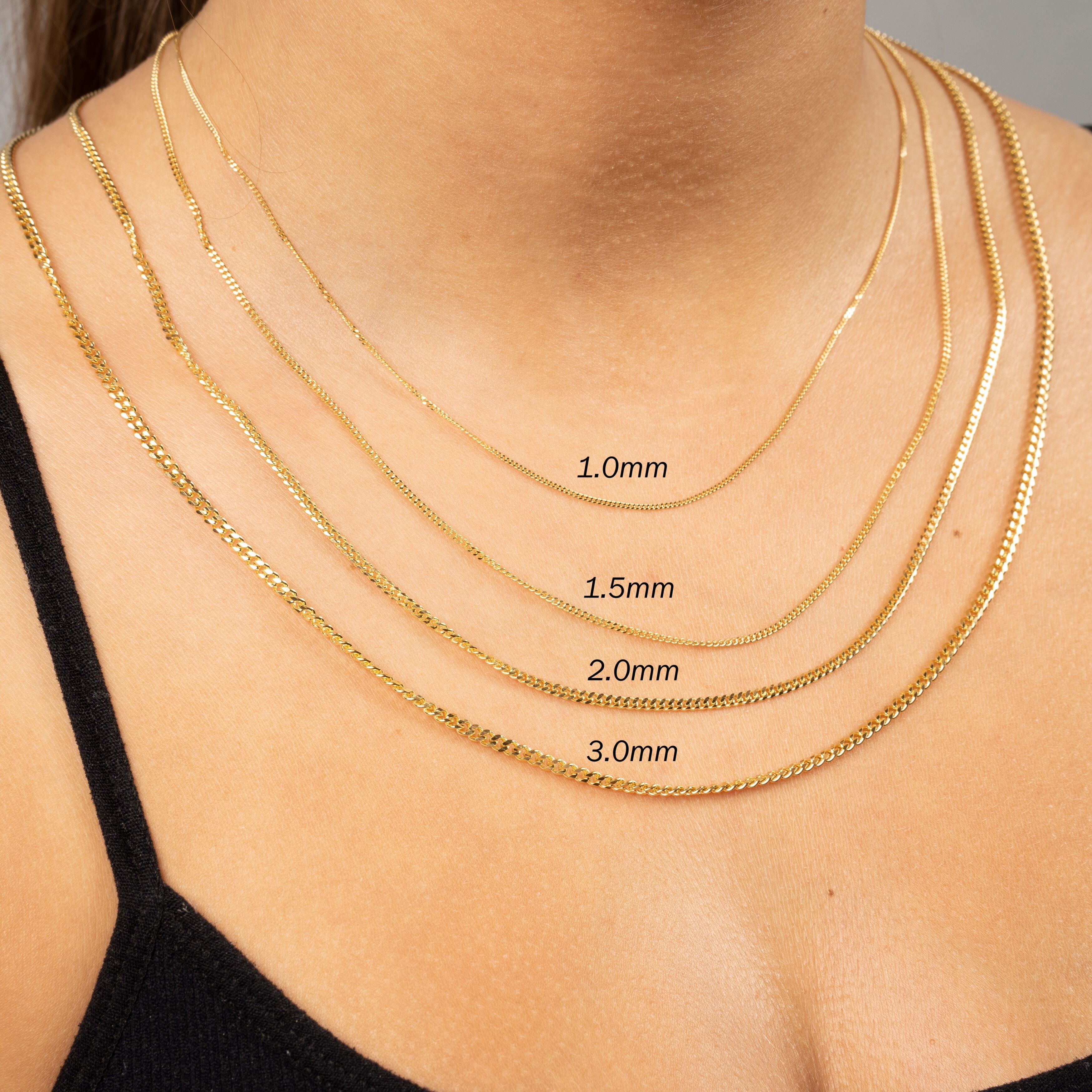 14K Gold Thin Curb Chain