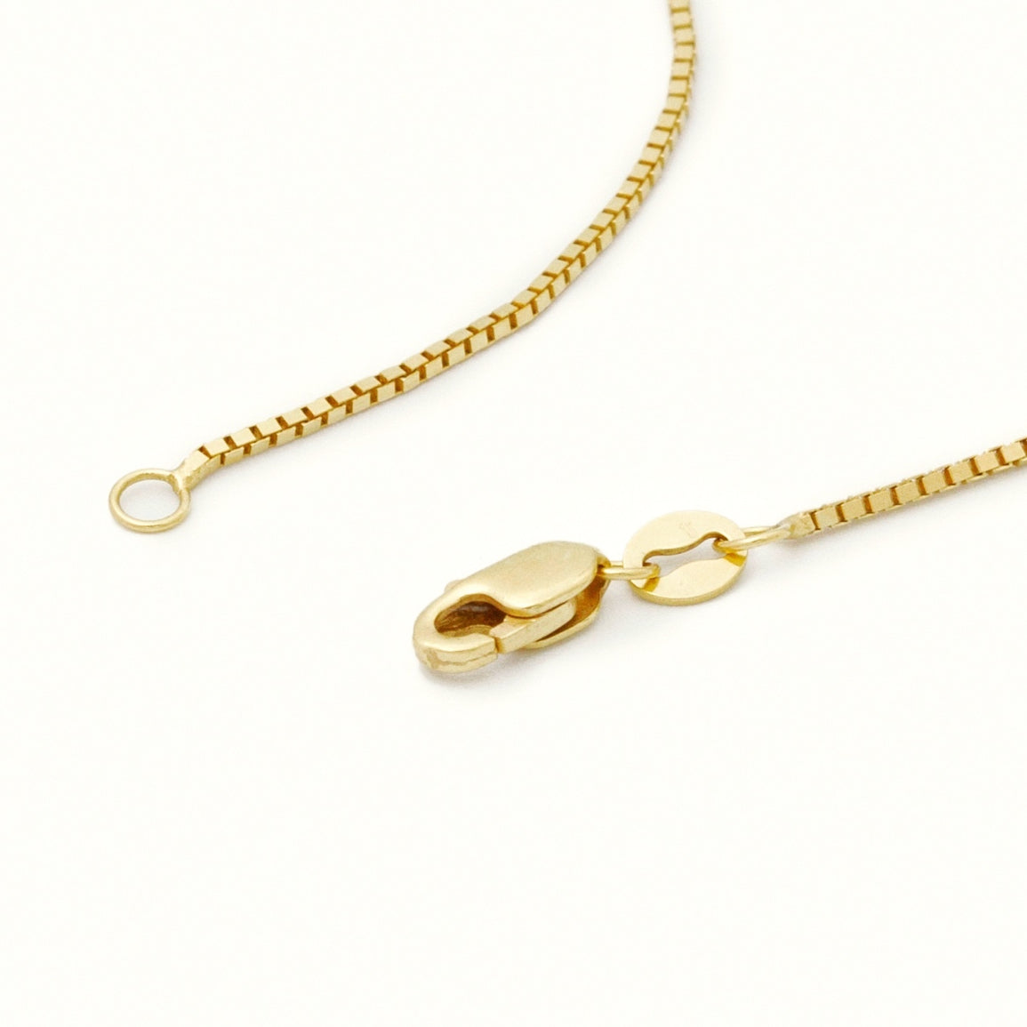 Solid 14K Gold Box Necklace