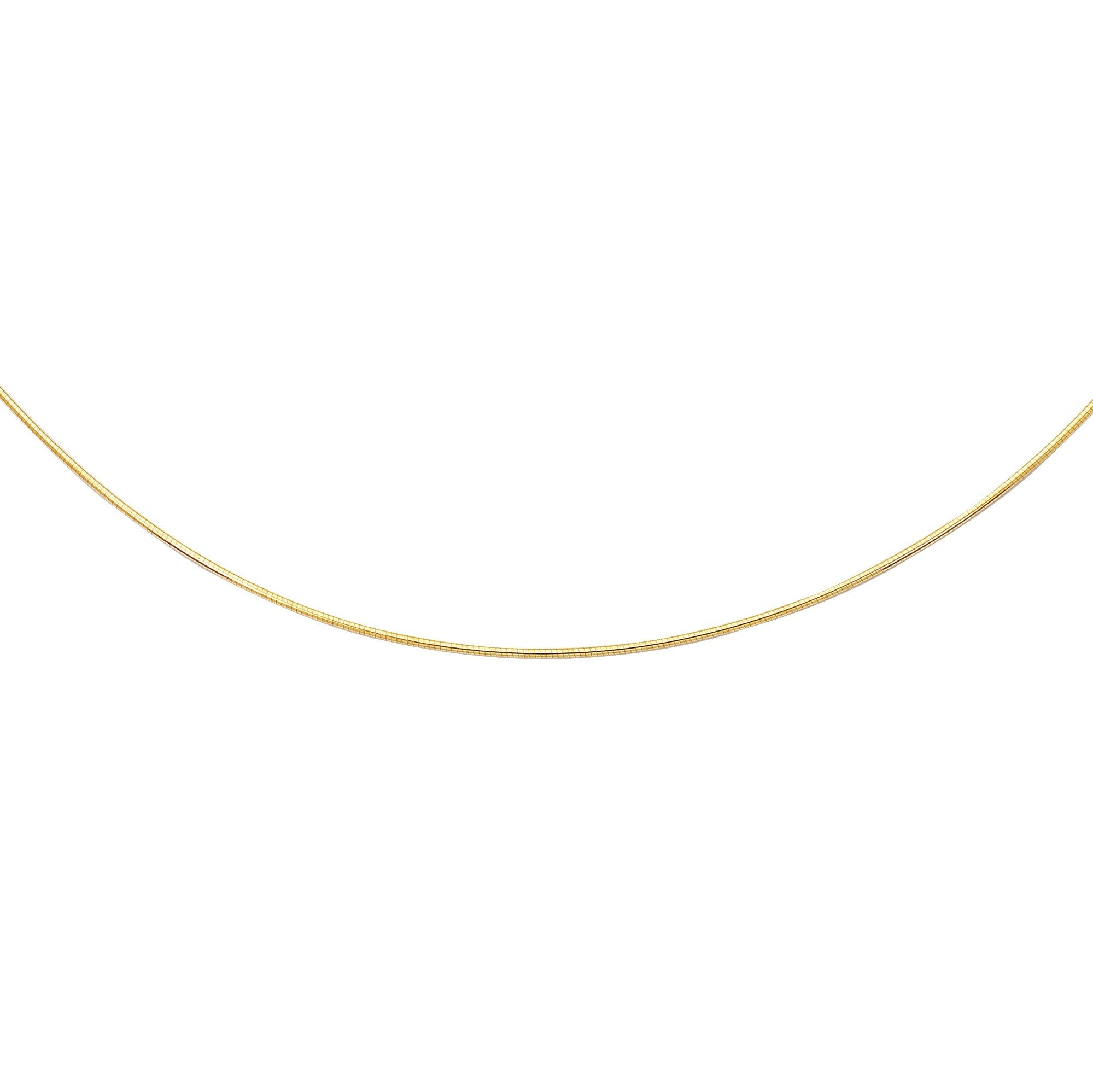 14K Gold Round Omega Necklace