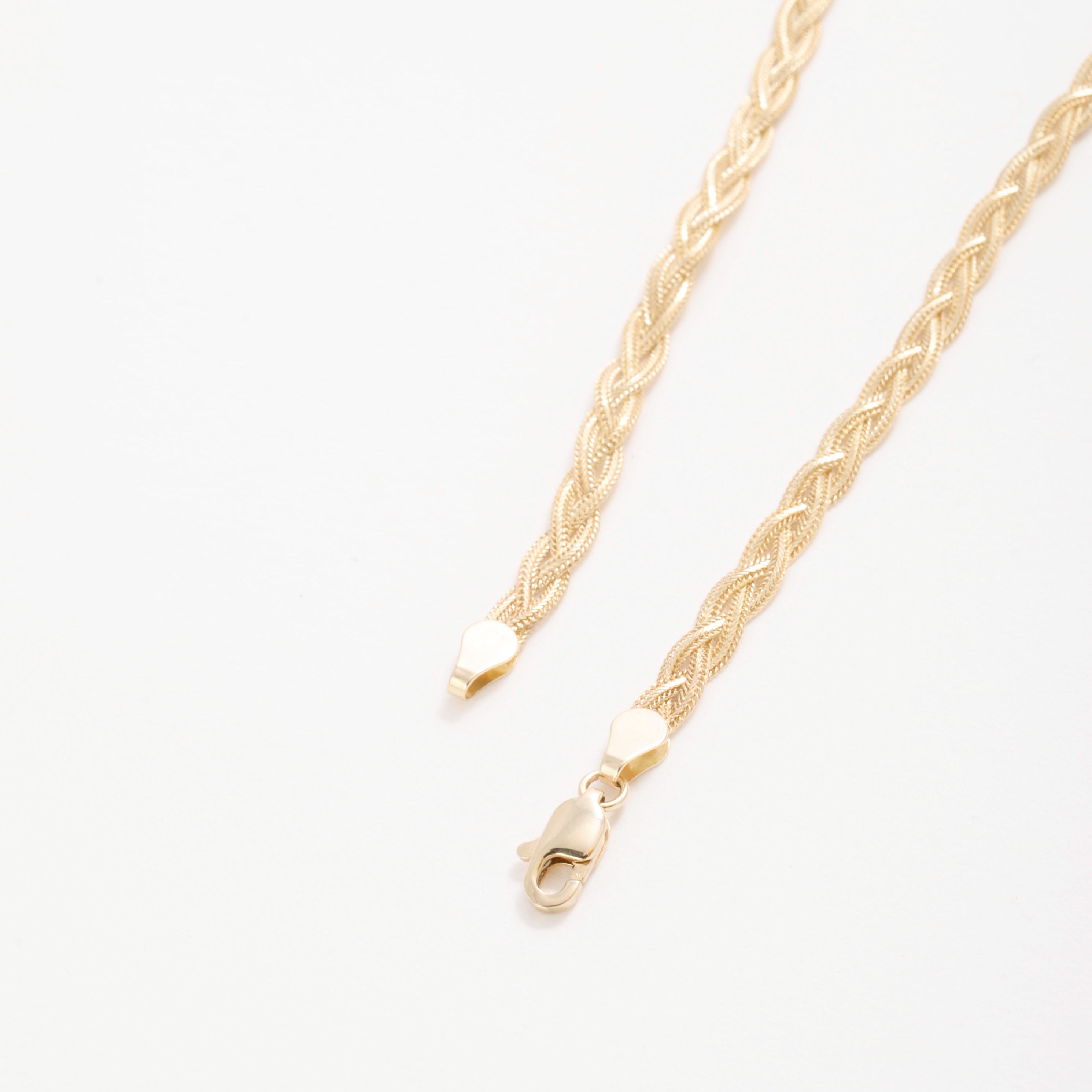 14K Gold Braided Foxtail Anklet
