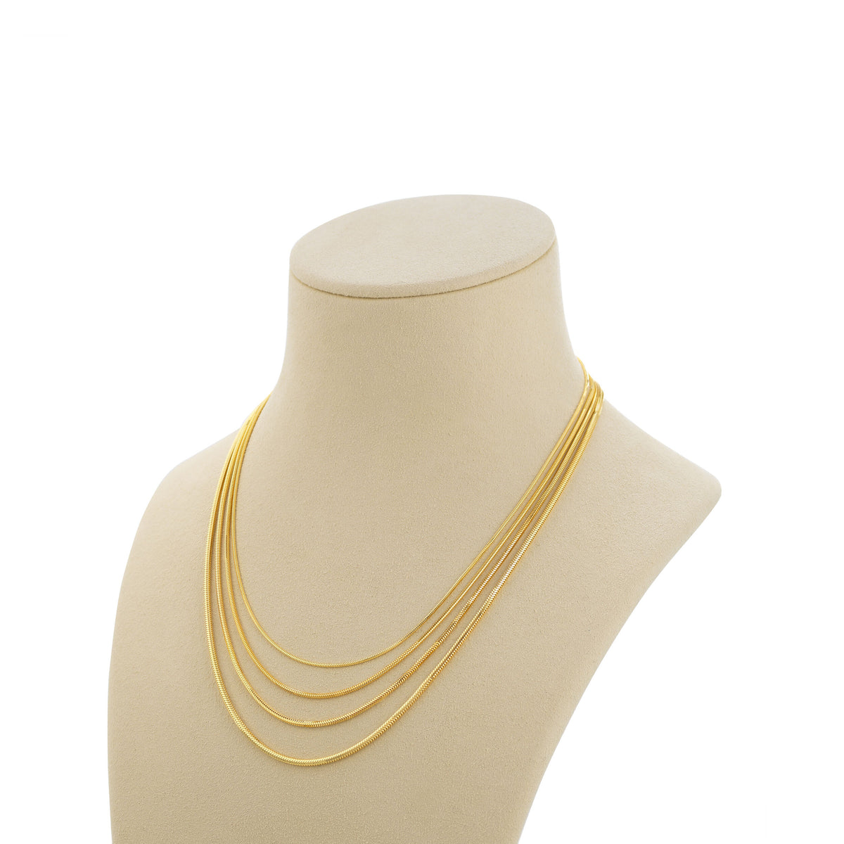 14K Yellow Gold Round Snake Chain Necklace 1.0mm–1.9mm