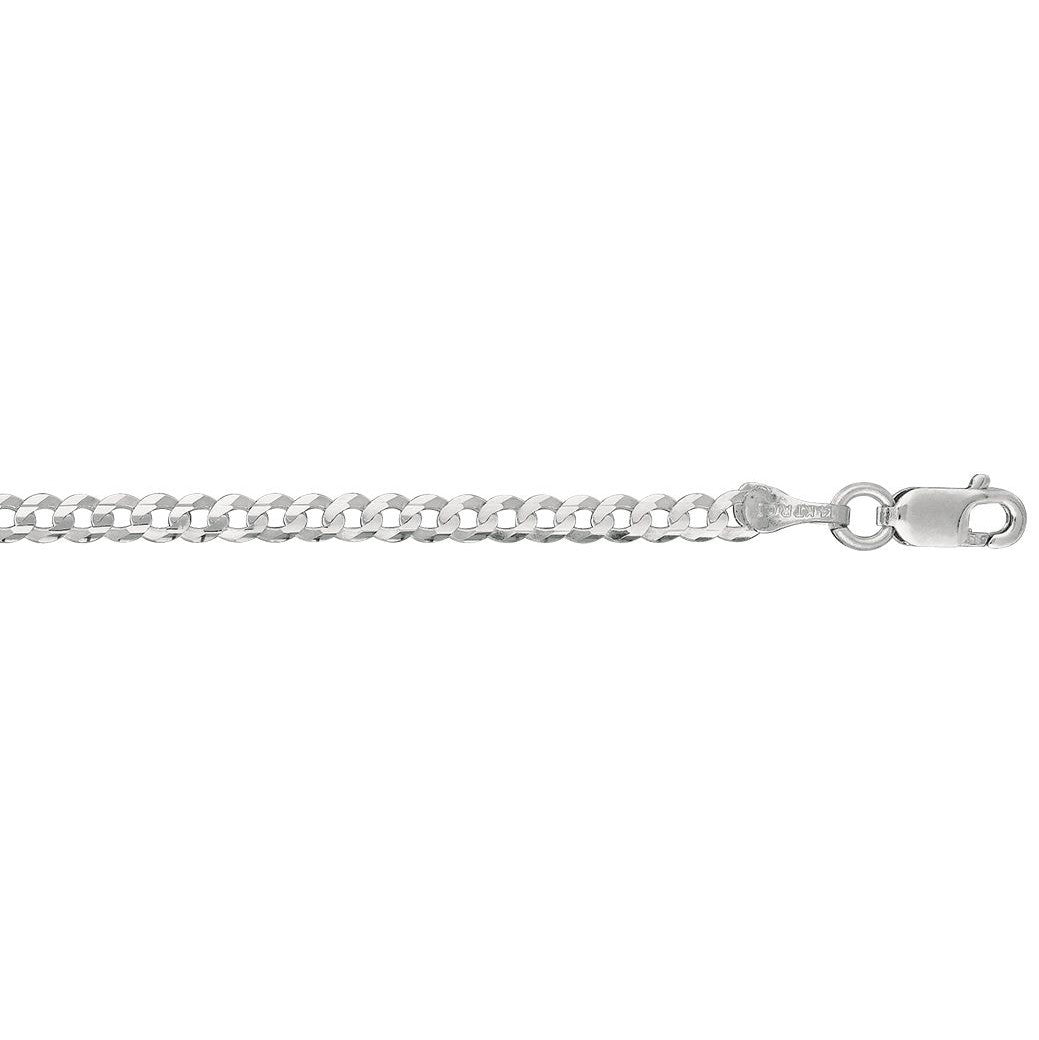 White Gold Curb Anklet