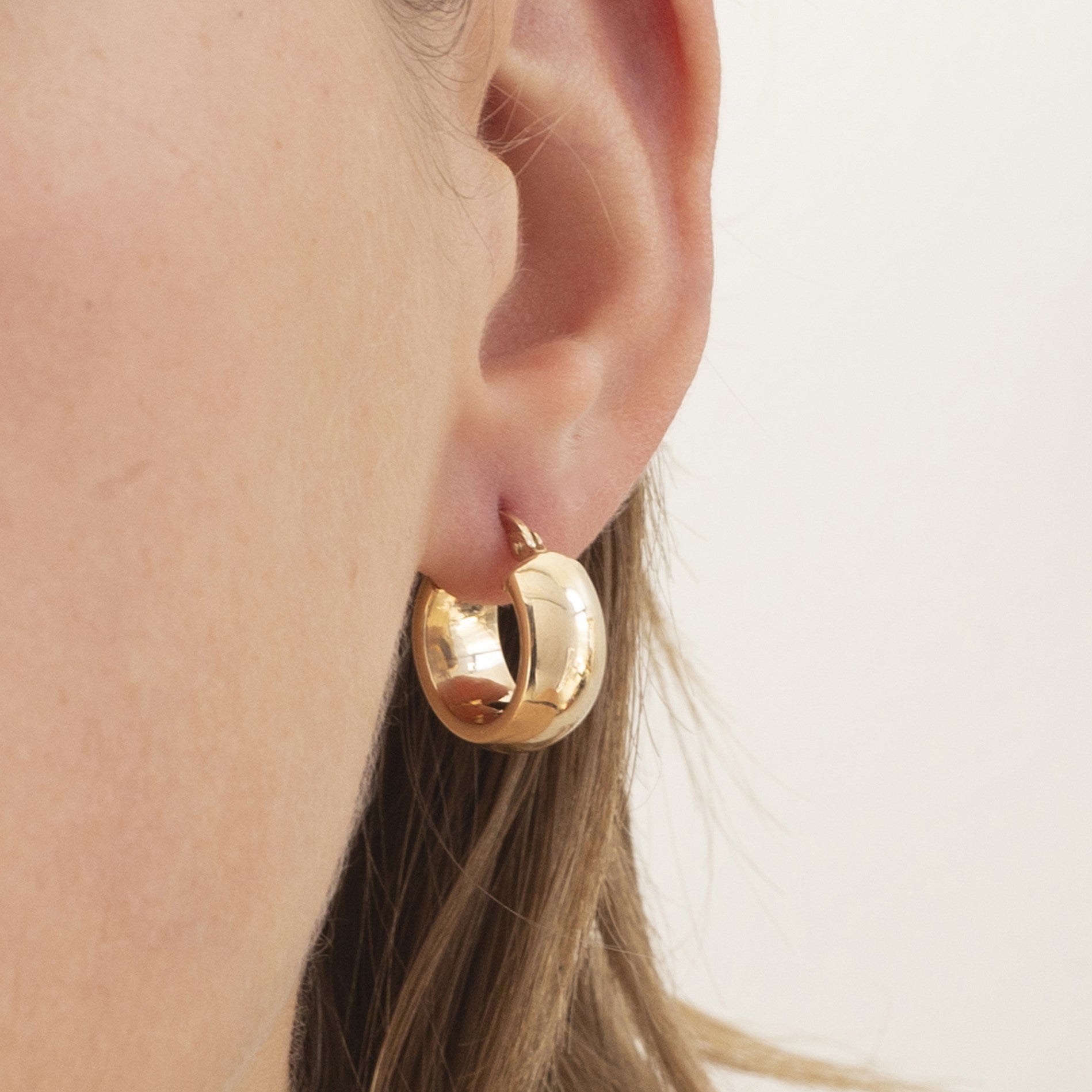 Small 14K Gold Chunky Hoops