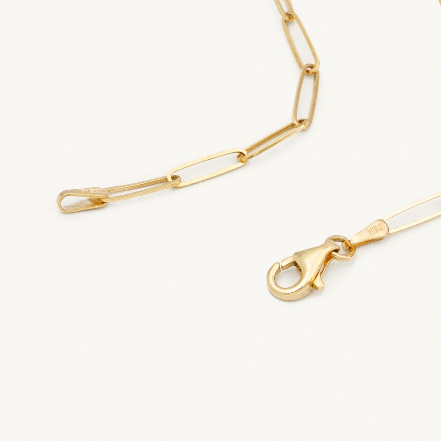 14K Gold Thin Paperclip Necklace