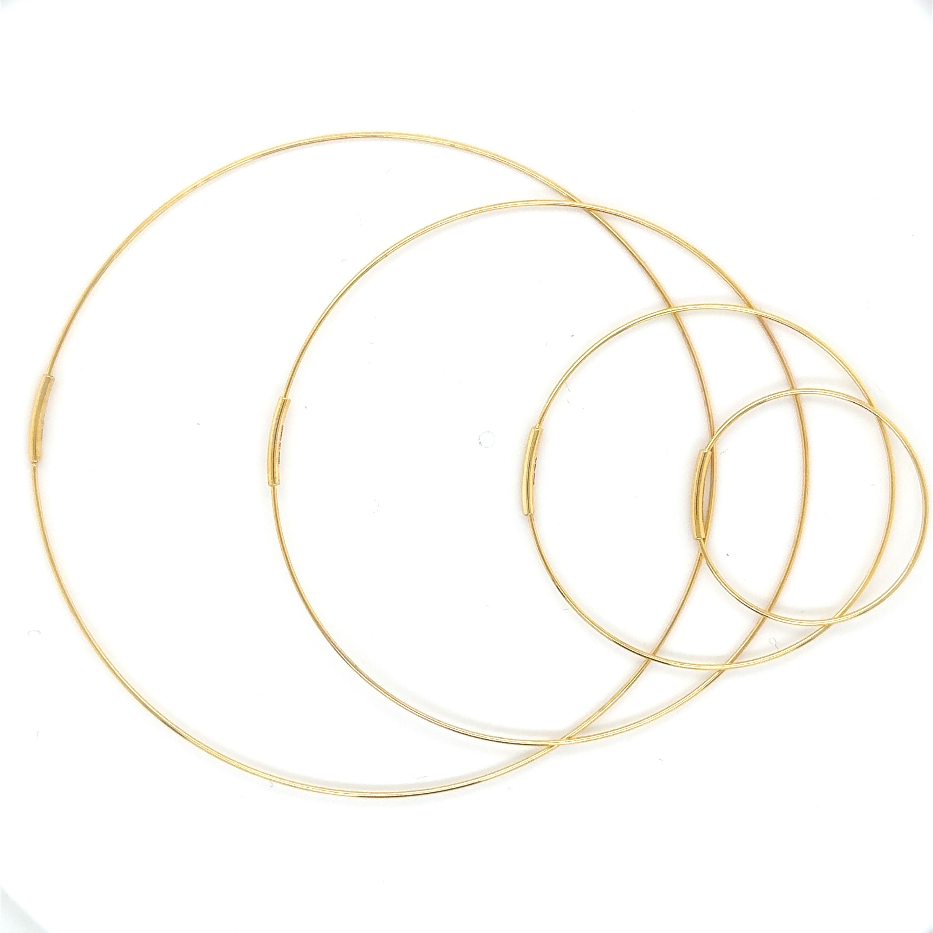 14k gold endless thin hoops