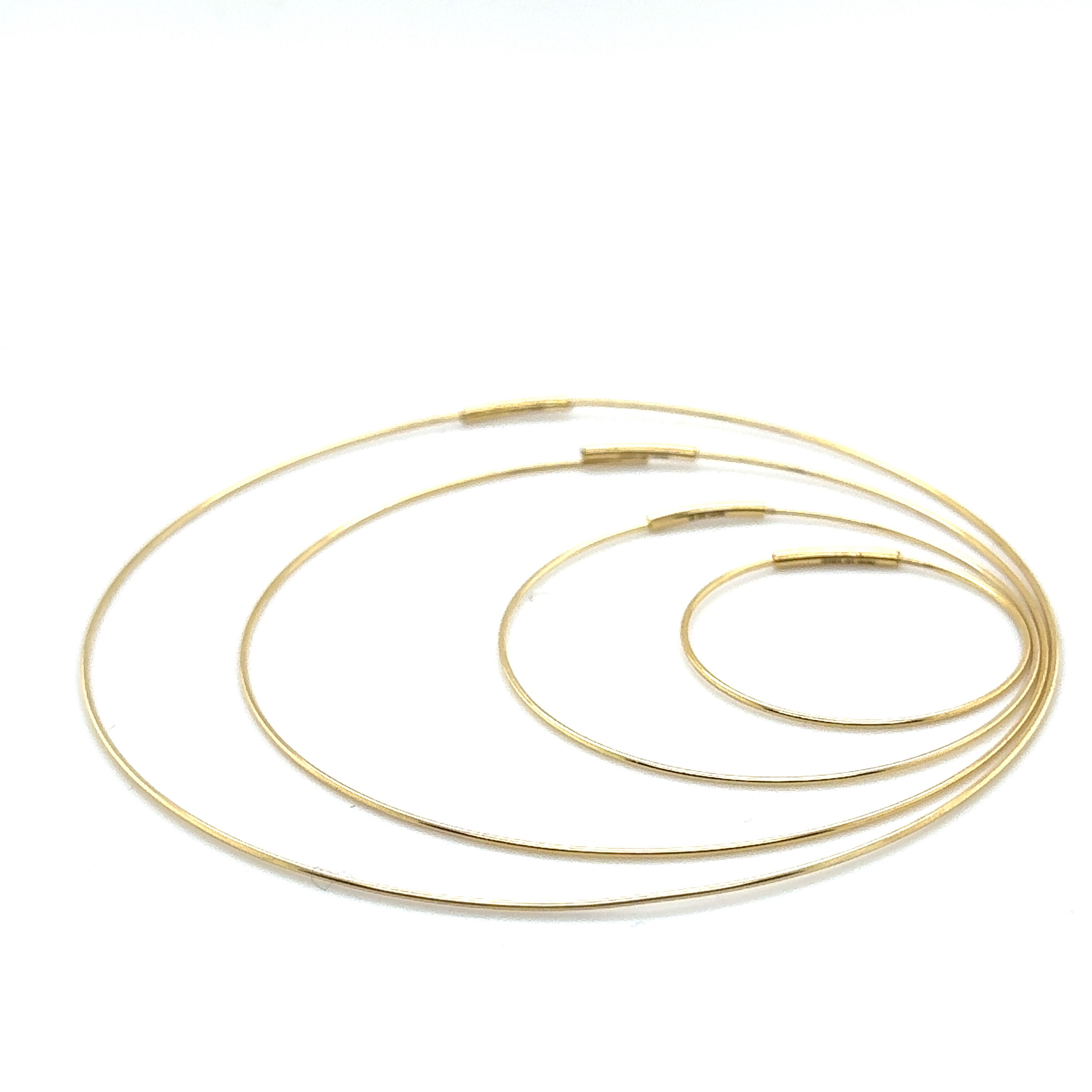 14k gold endless thin hoops