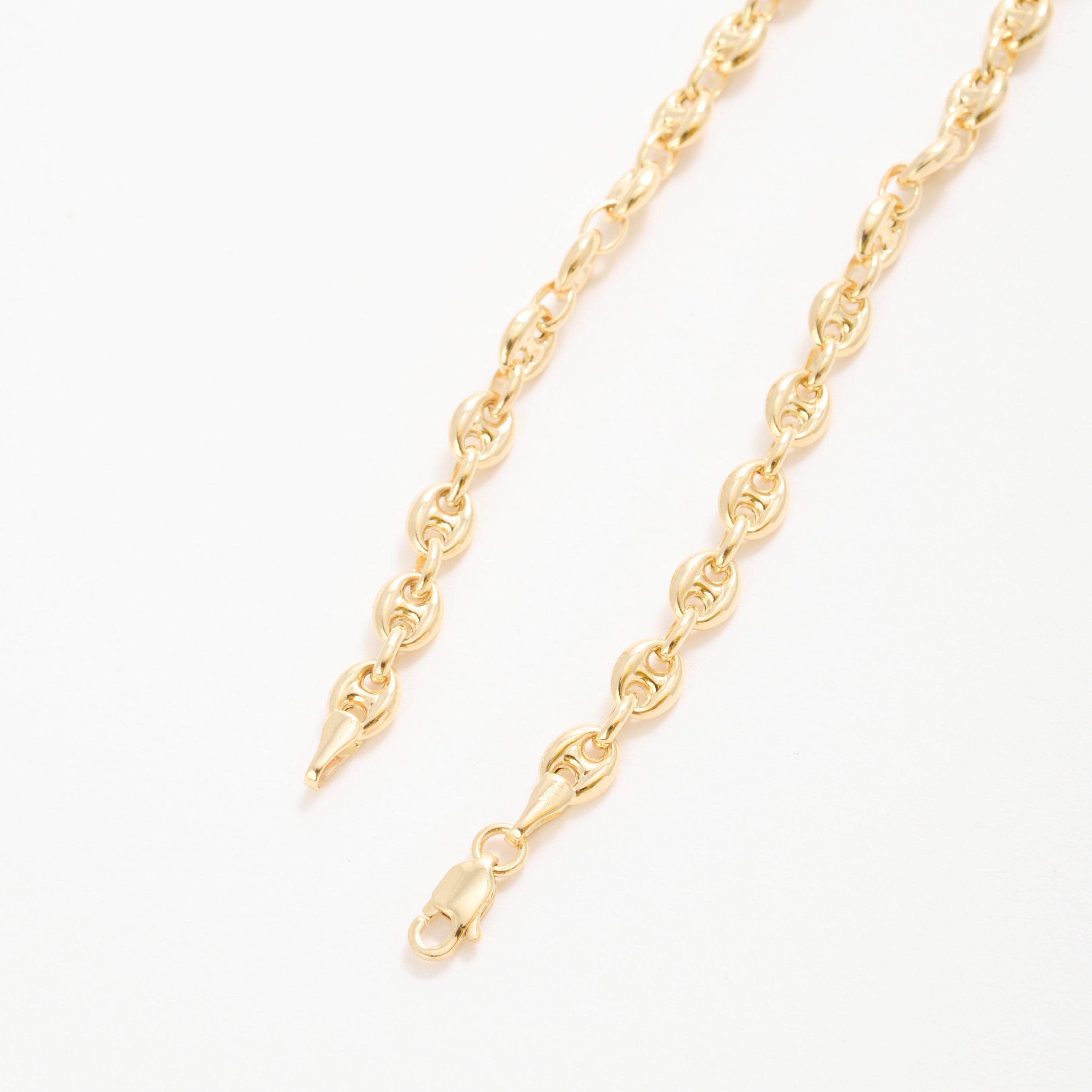 14K Gold Puffed Mariner Anklet