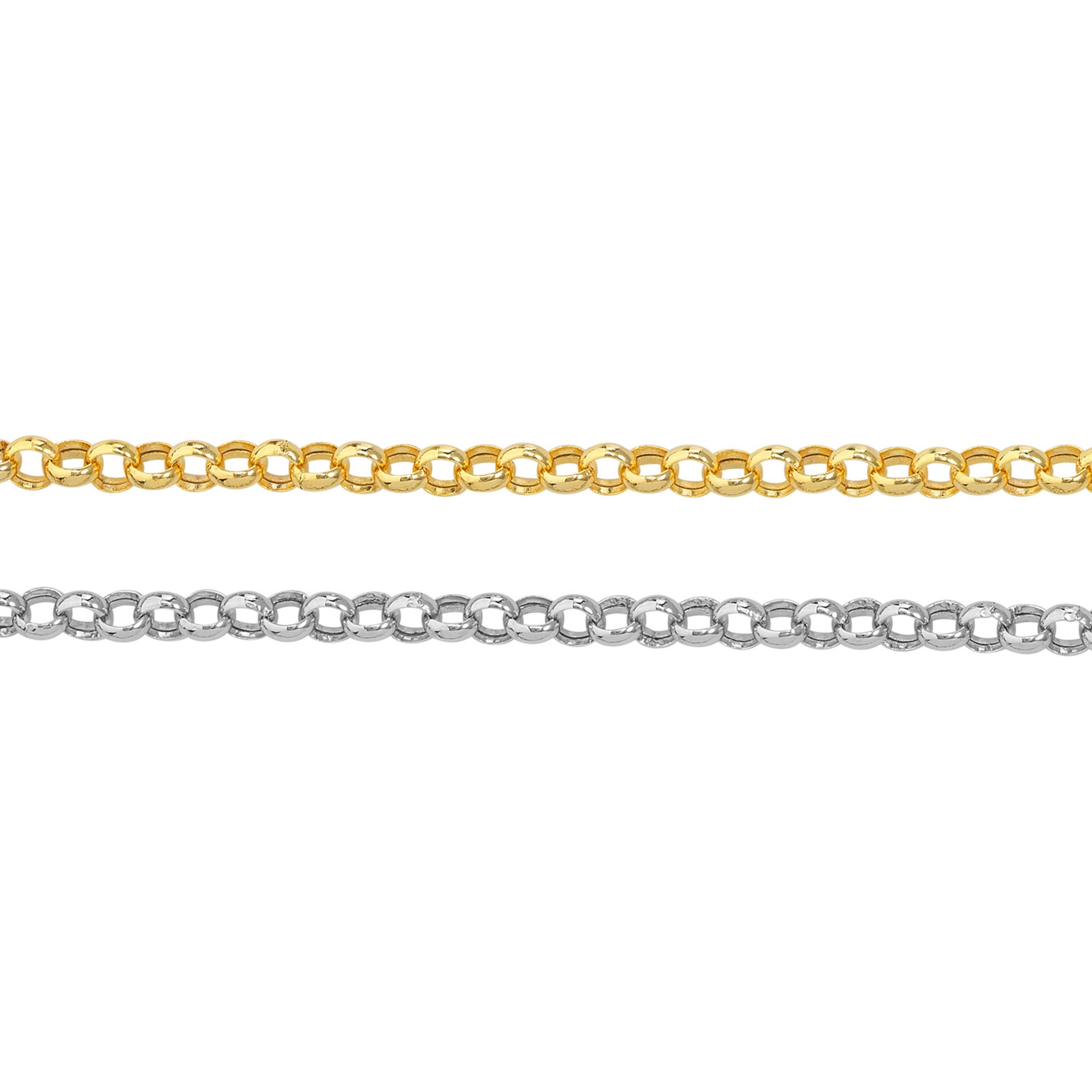 14K Gold 3.8 mm Rolo Round Link Necklace Chain