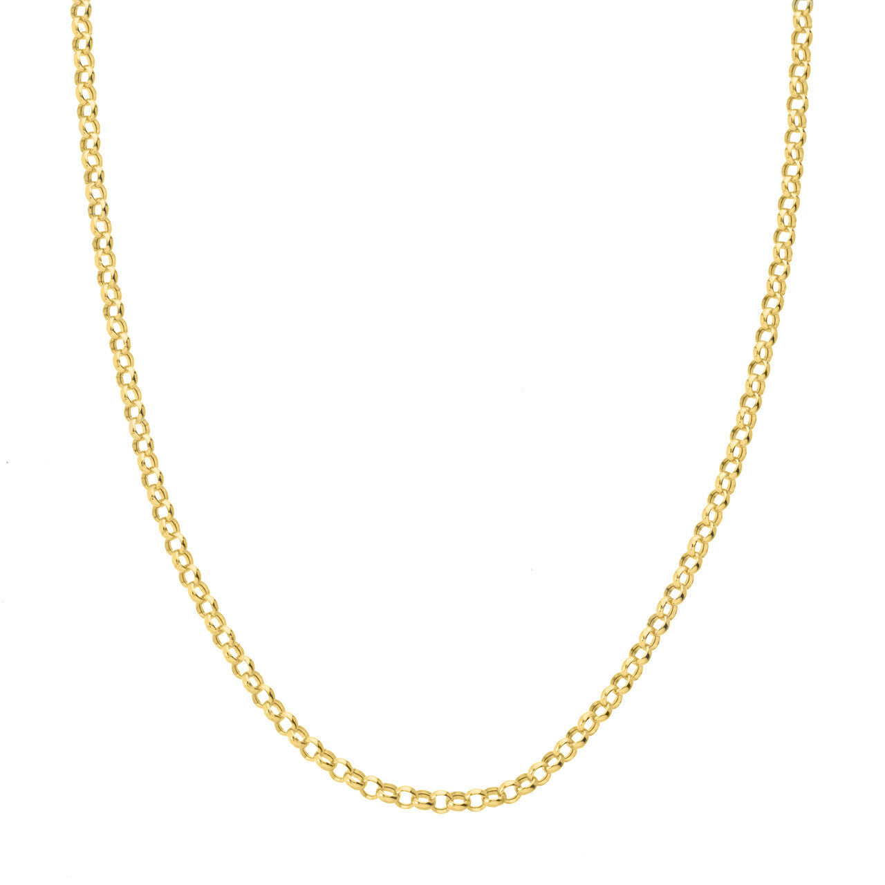 14K Gold 3.8 mm Rolo Round Link Necklace Chain