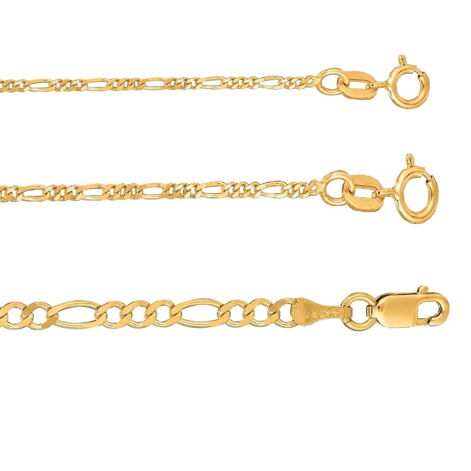 14K Gold Thin Figaro Anklet