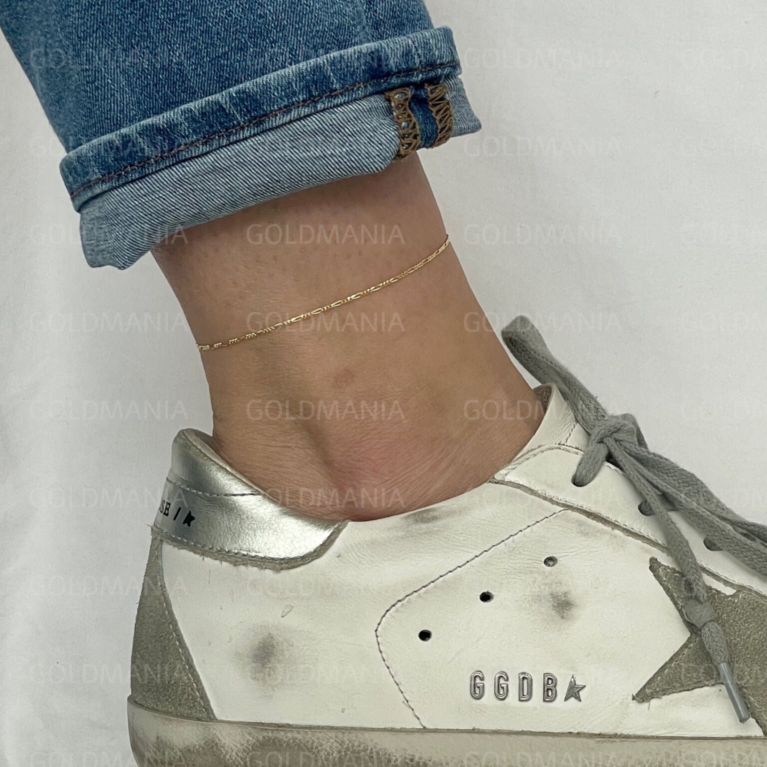 14K Gold Figaro Anklet